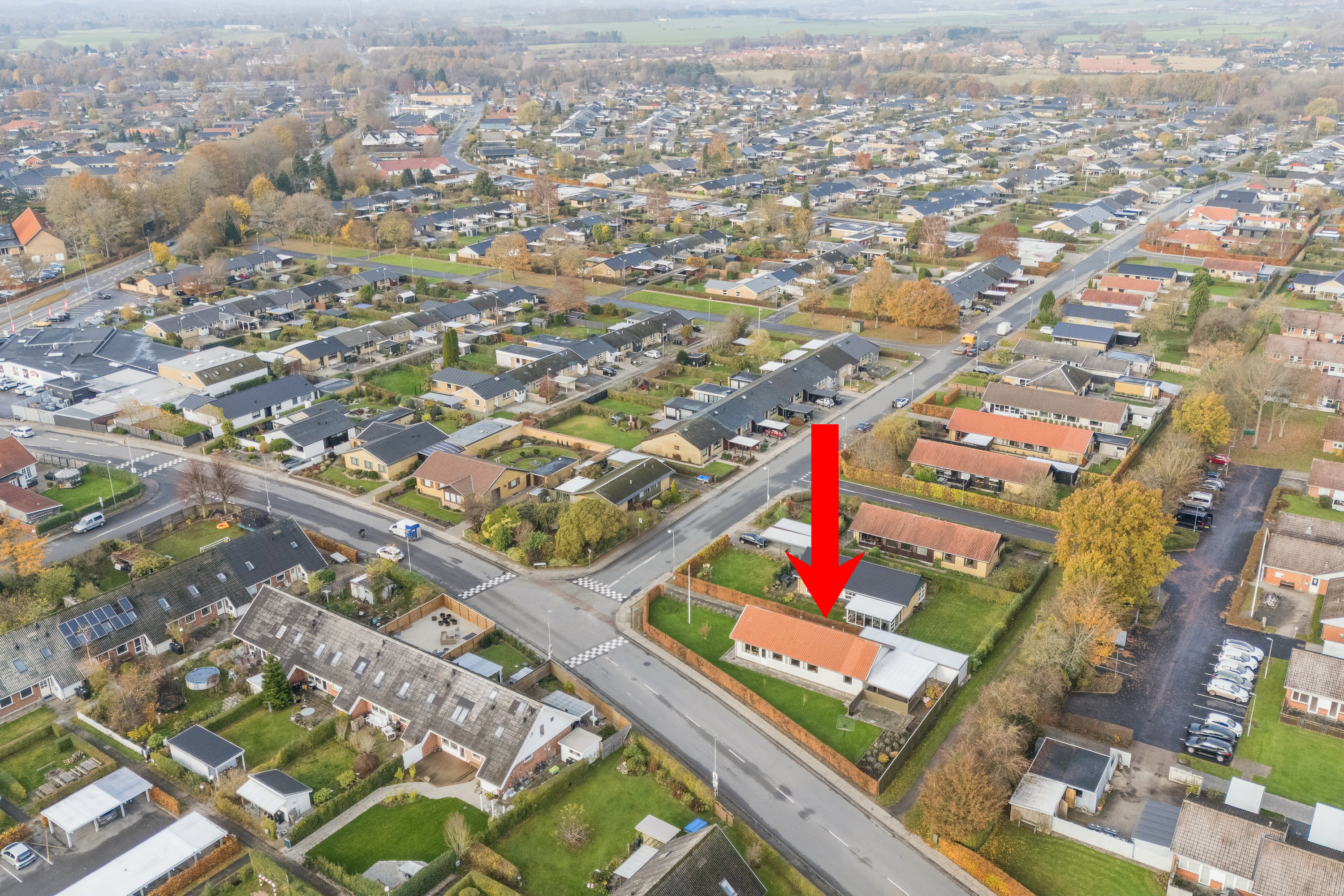 Fremhævet luftfoto billede i fuldskærmstilstand. Billede af Tarupvej 127, Snestrup, 5210 Odense NV