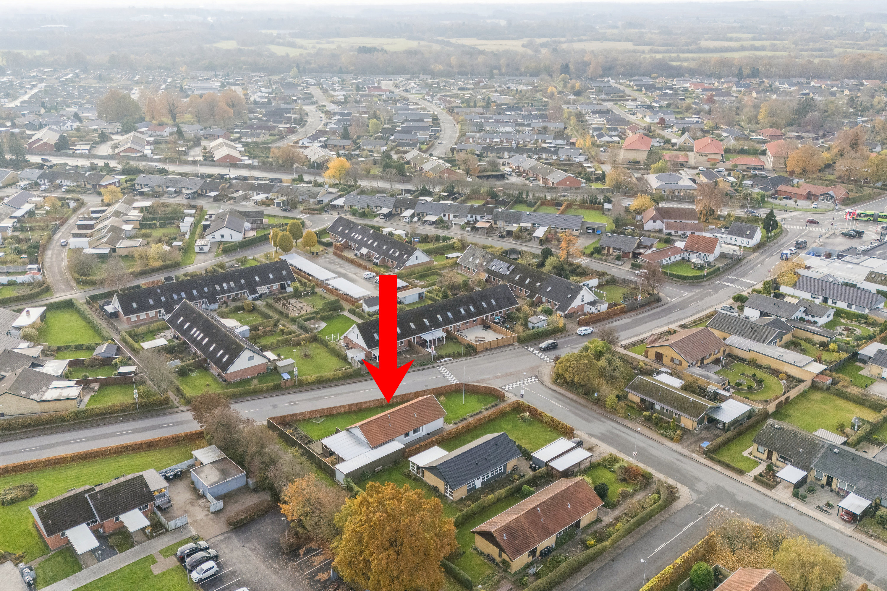 Fremhævet luftfoto billede i fuldskærmstilstand. Billede af Tarupvej 127, Snestrup, 5210 Odense NV