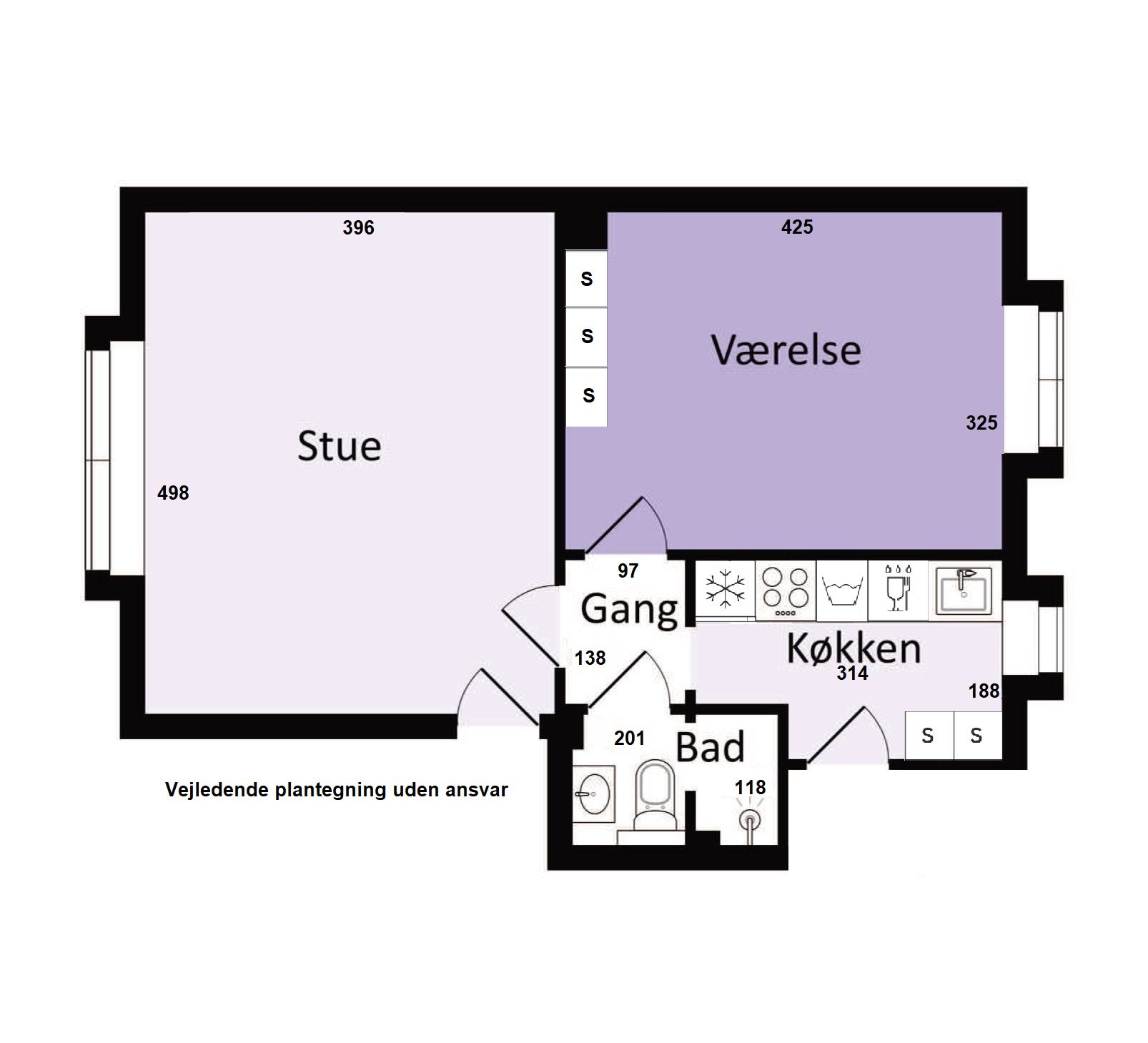 Plantegninger billede af Kastetvej 129, 1. tv., 9000 Aalborg