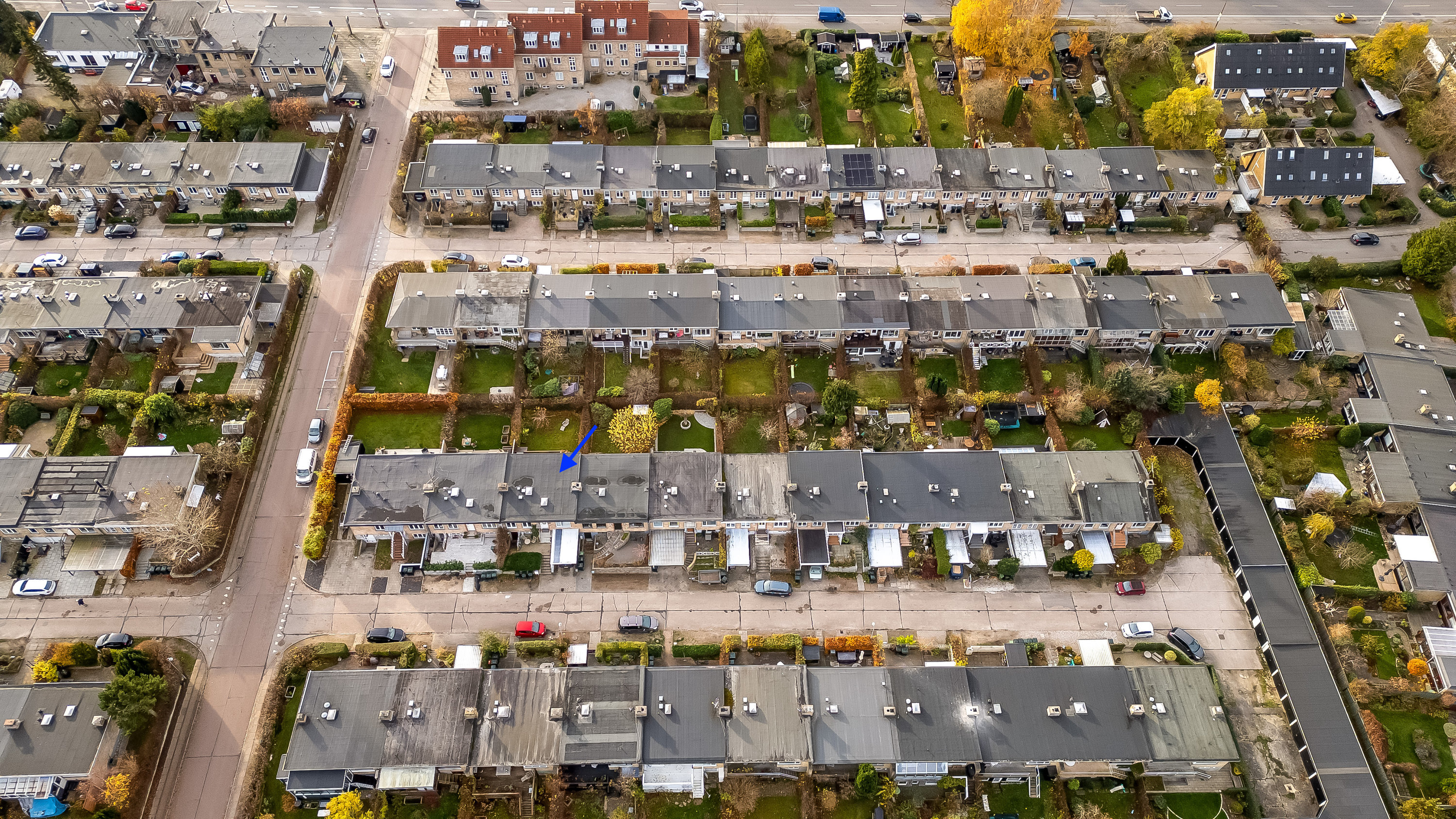 Fremhævet luftfoto billede i fuldskærmstilstand. Billede af Bøgevang 33, 2830 Virum