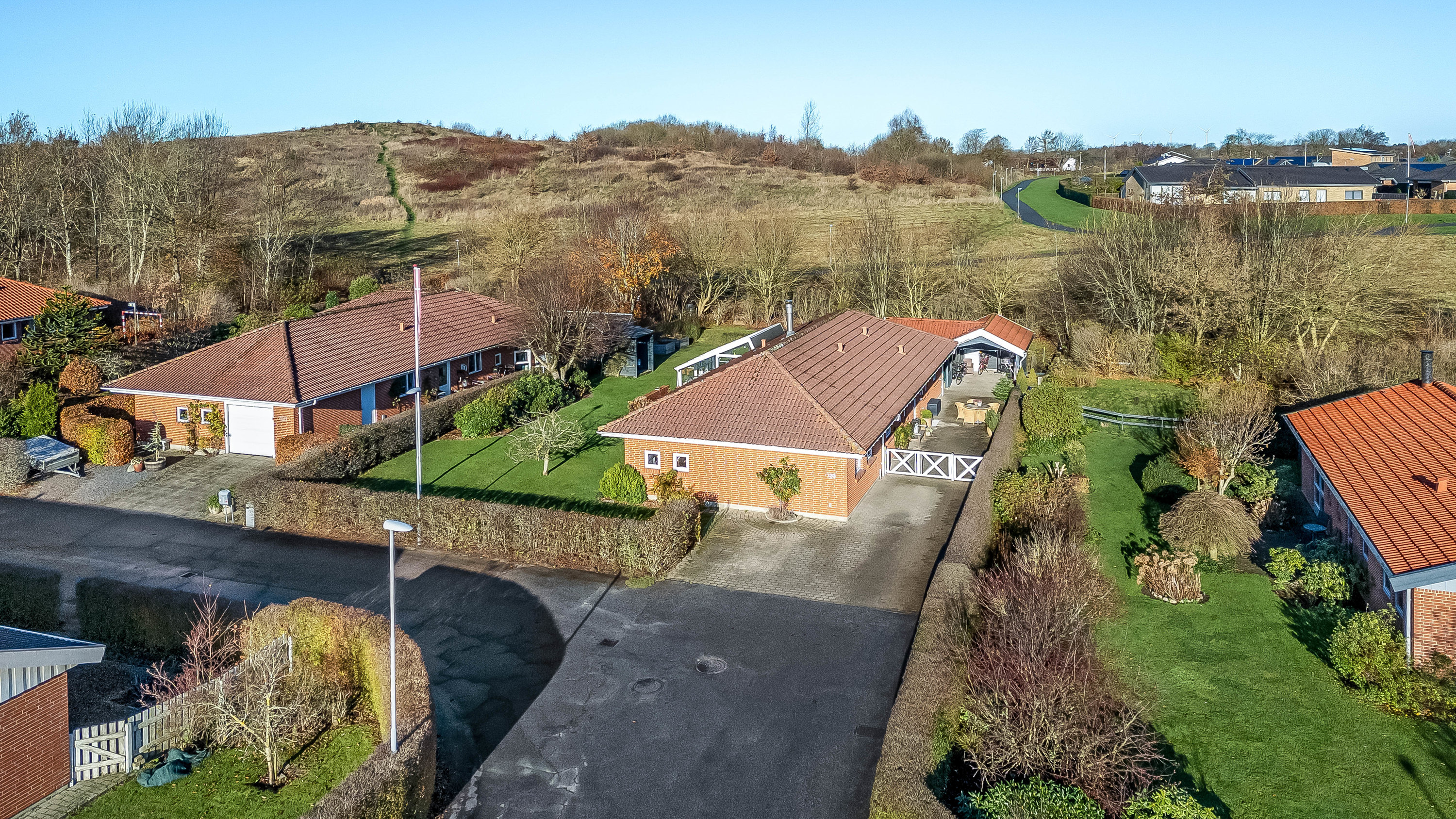 Villa: Luftfoto på Webersvej 123, 7500 Holstebro