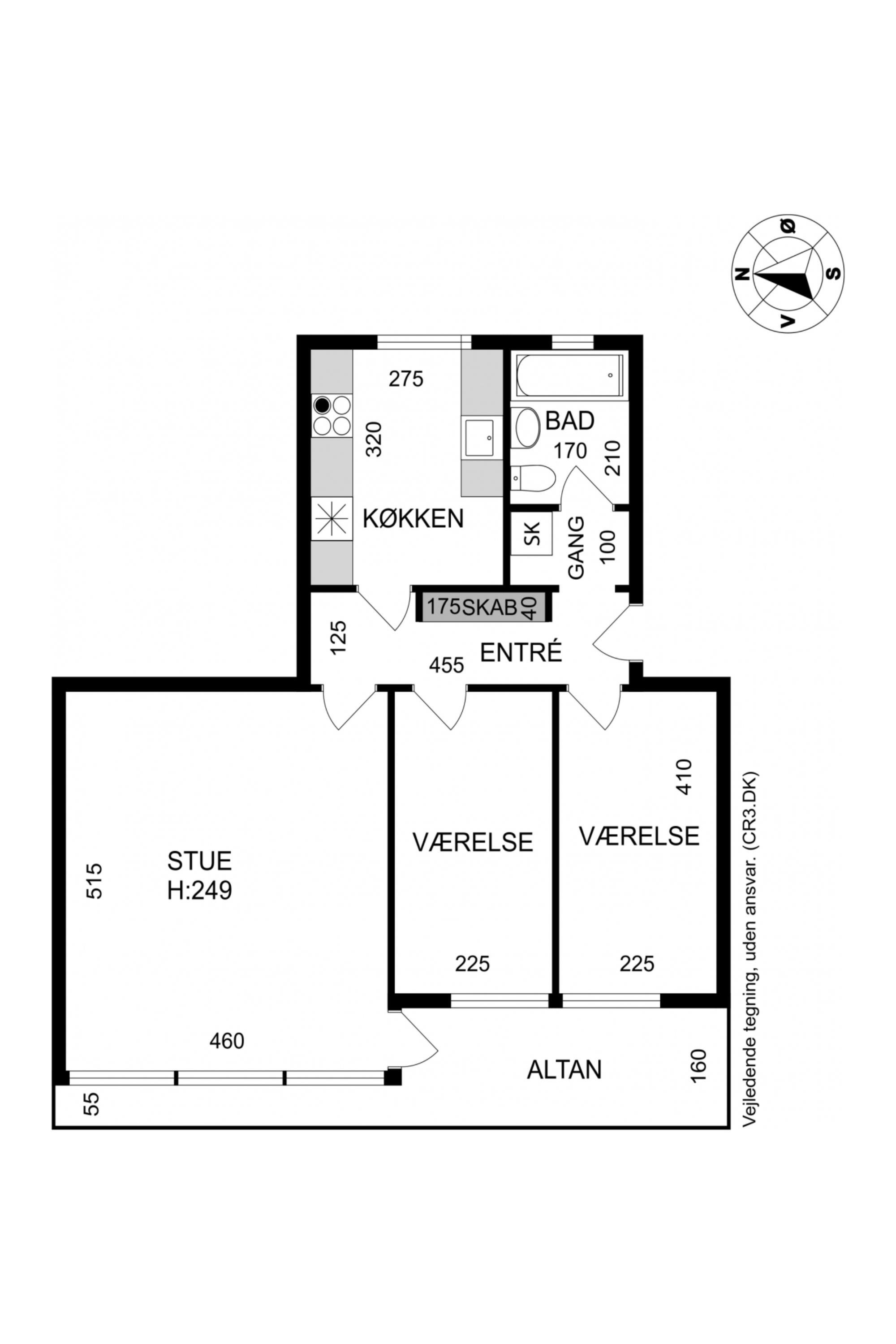 Plantegninger billede af Fredskovhellet 34, 1. th., 3400 Hillerød
