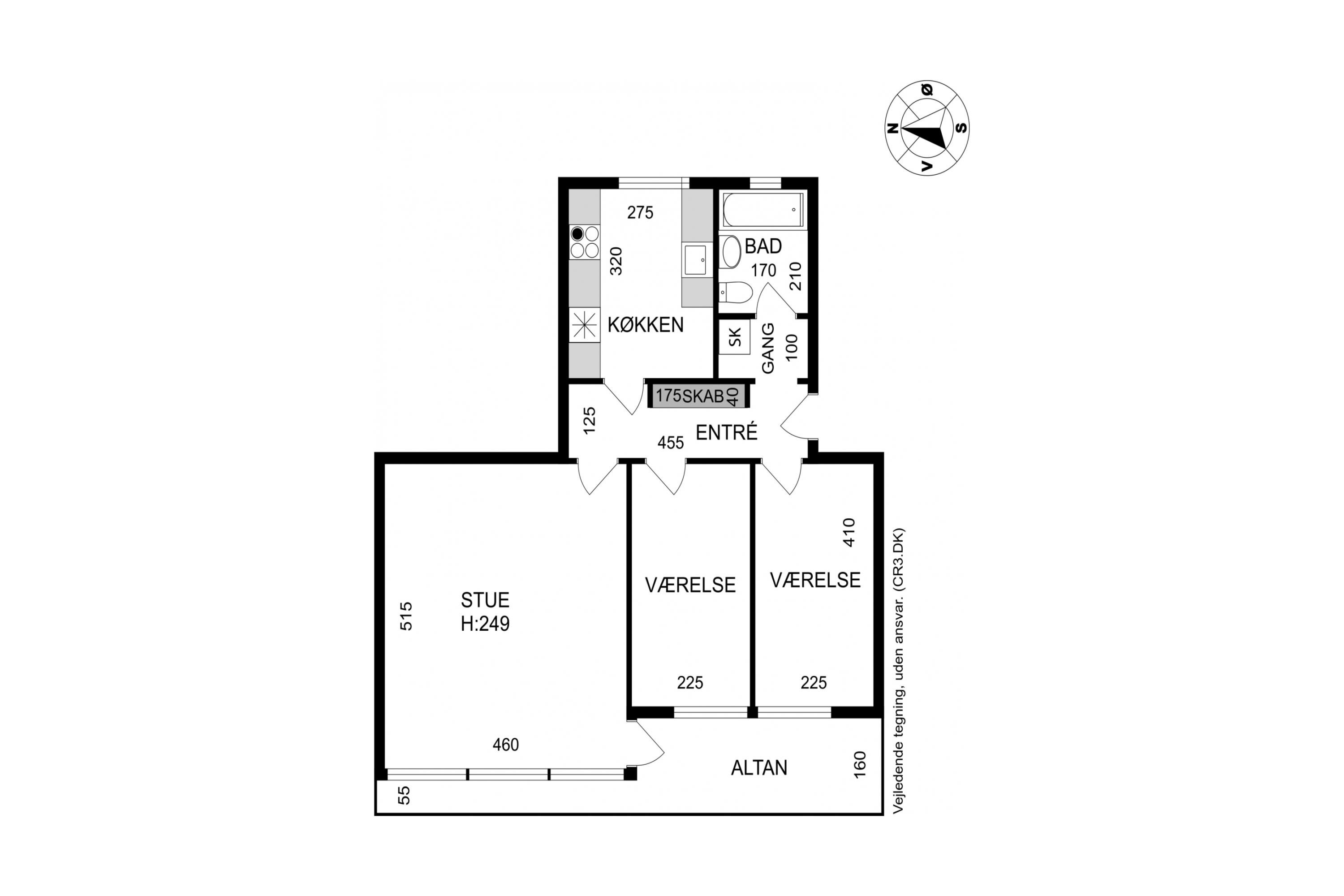 Plantegninger billede af Fredskovhellet 34, 1. th., 3400 Hillerød