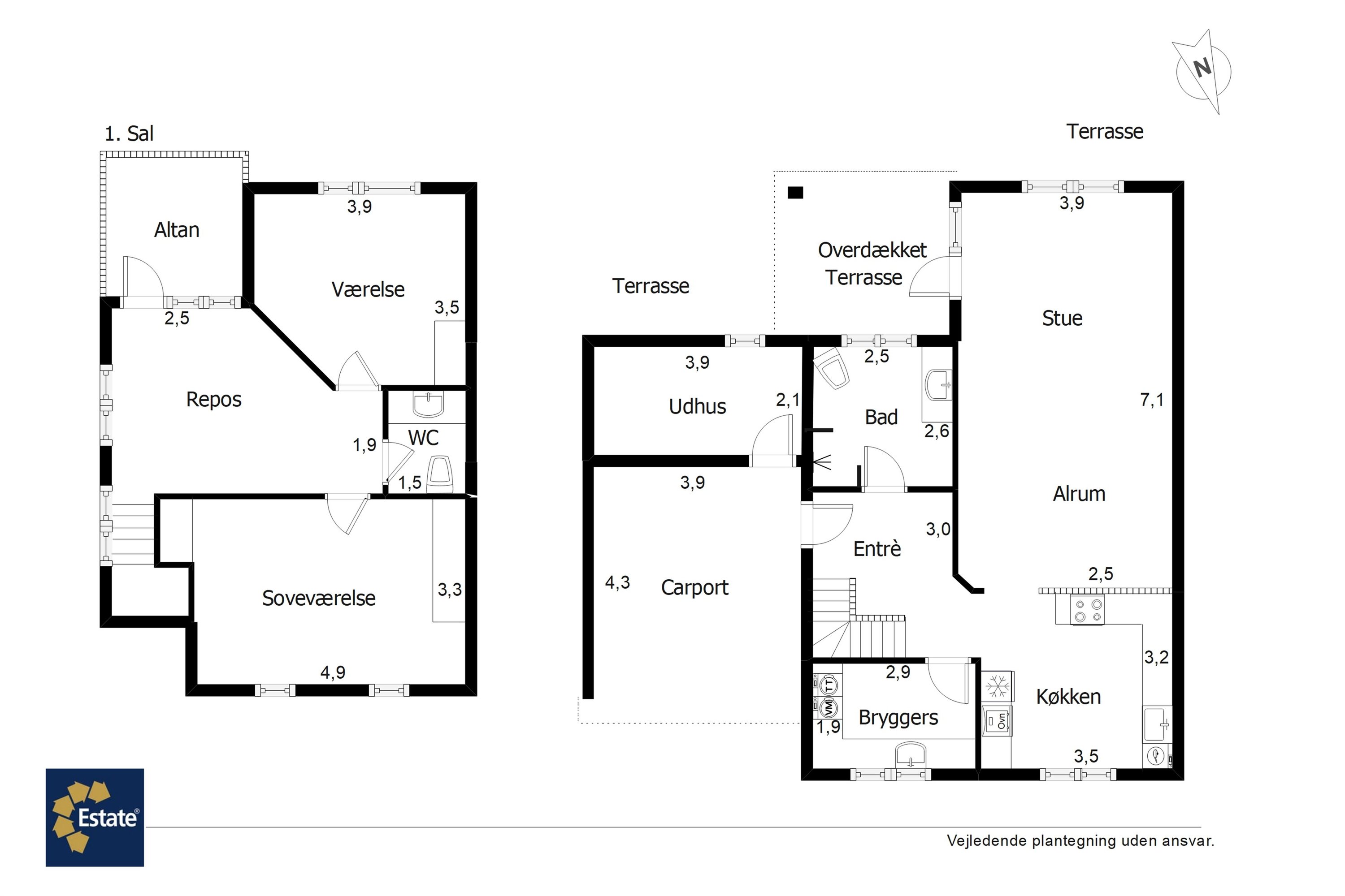 Plantegninger billede af Bryndumvej 2, Tarp, 6715 Esbjerg N