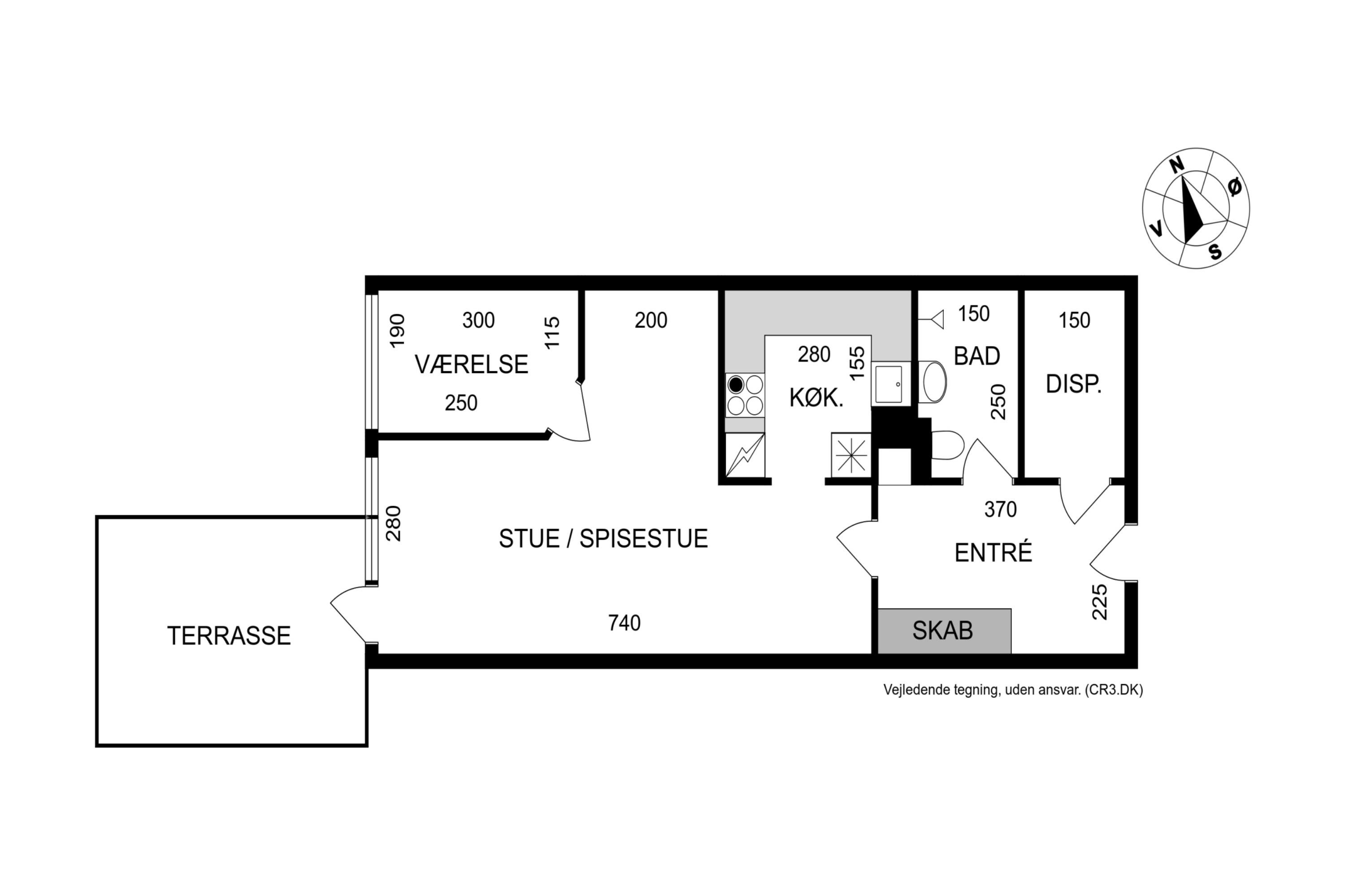 Plantegninger billede af Søndre Fasanvej 90, 1. 111., 2500 Valby