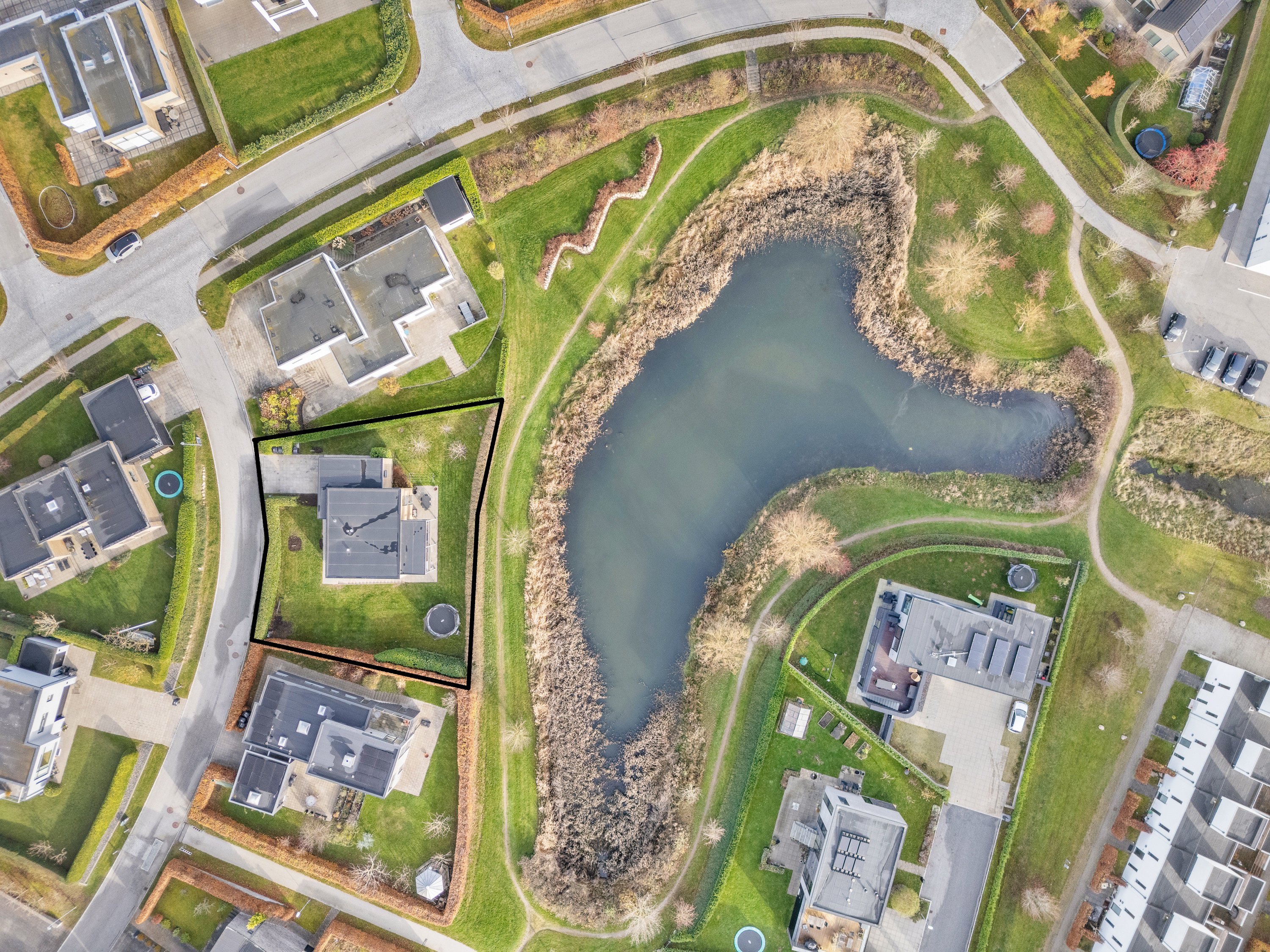 Fremhævet luftfoto billede i fuldskærmstilstand. Billede af Hybenhaven 14, 8520 Lystrup