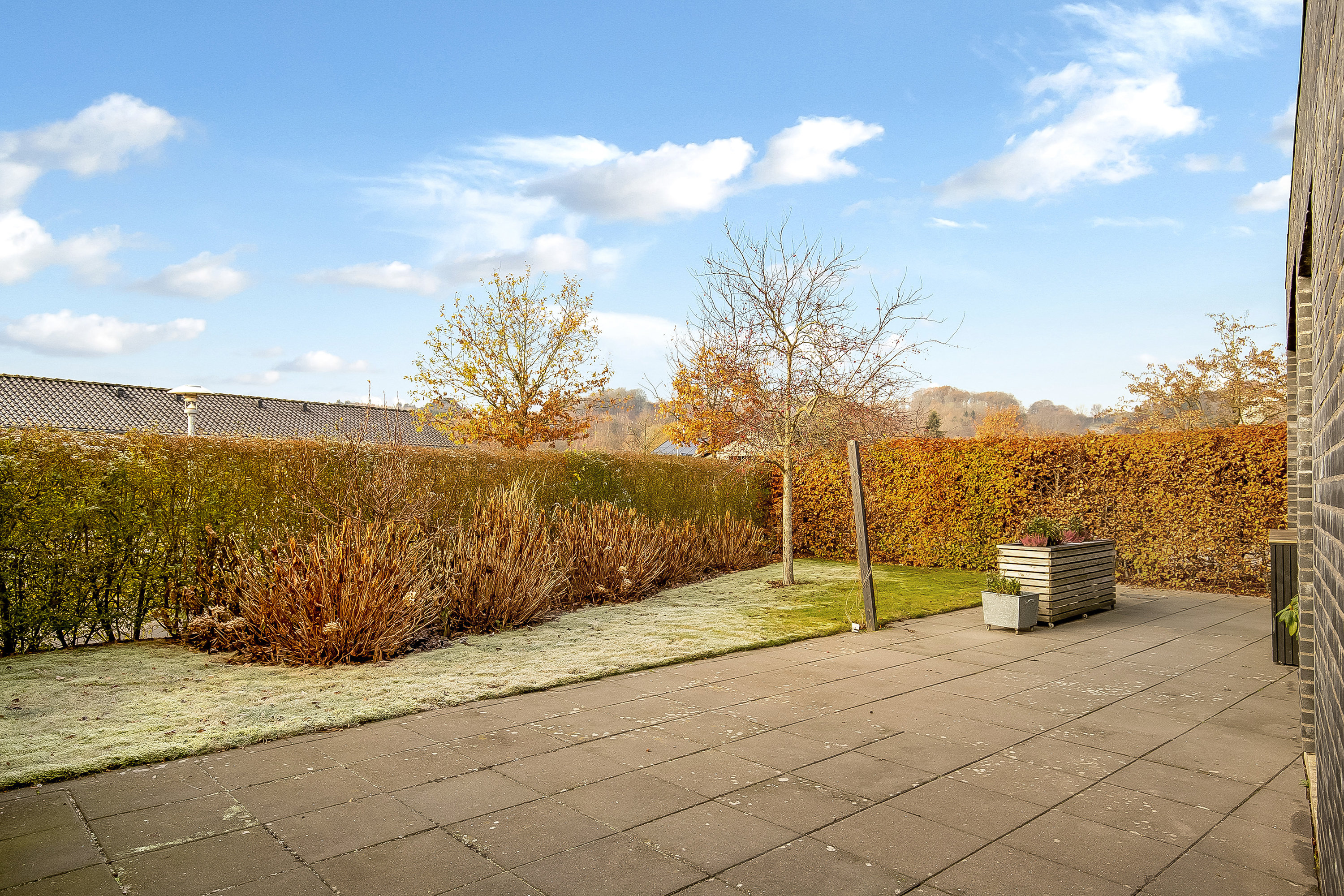 Fremhævet terrasse billede i fuldskærmstilstand. Billede af Stenagervænget 8, 7100 Vejle