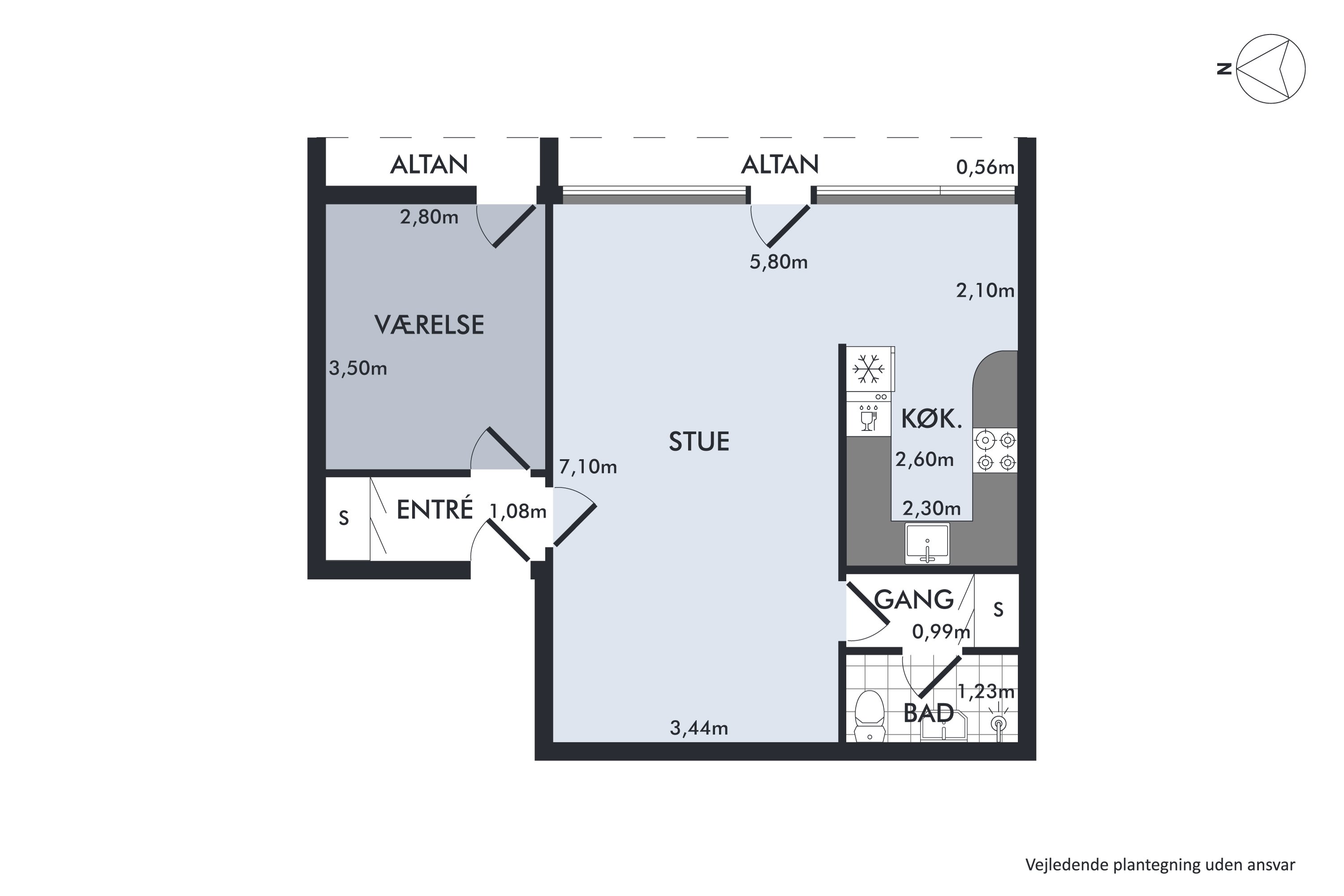 Plantegninger billede af Eremitageparken 327, 1. c., 2800 Kongens Lyngby
