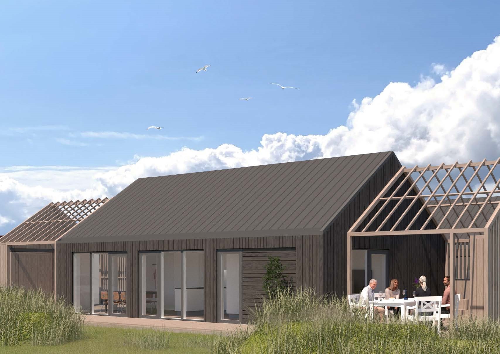 Fremhævet facade billede i fuldskærmstilstand. Billede af Langsand 60 R, 6960 Hvide Sande