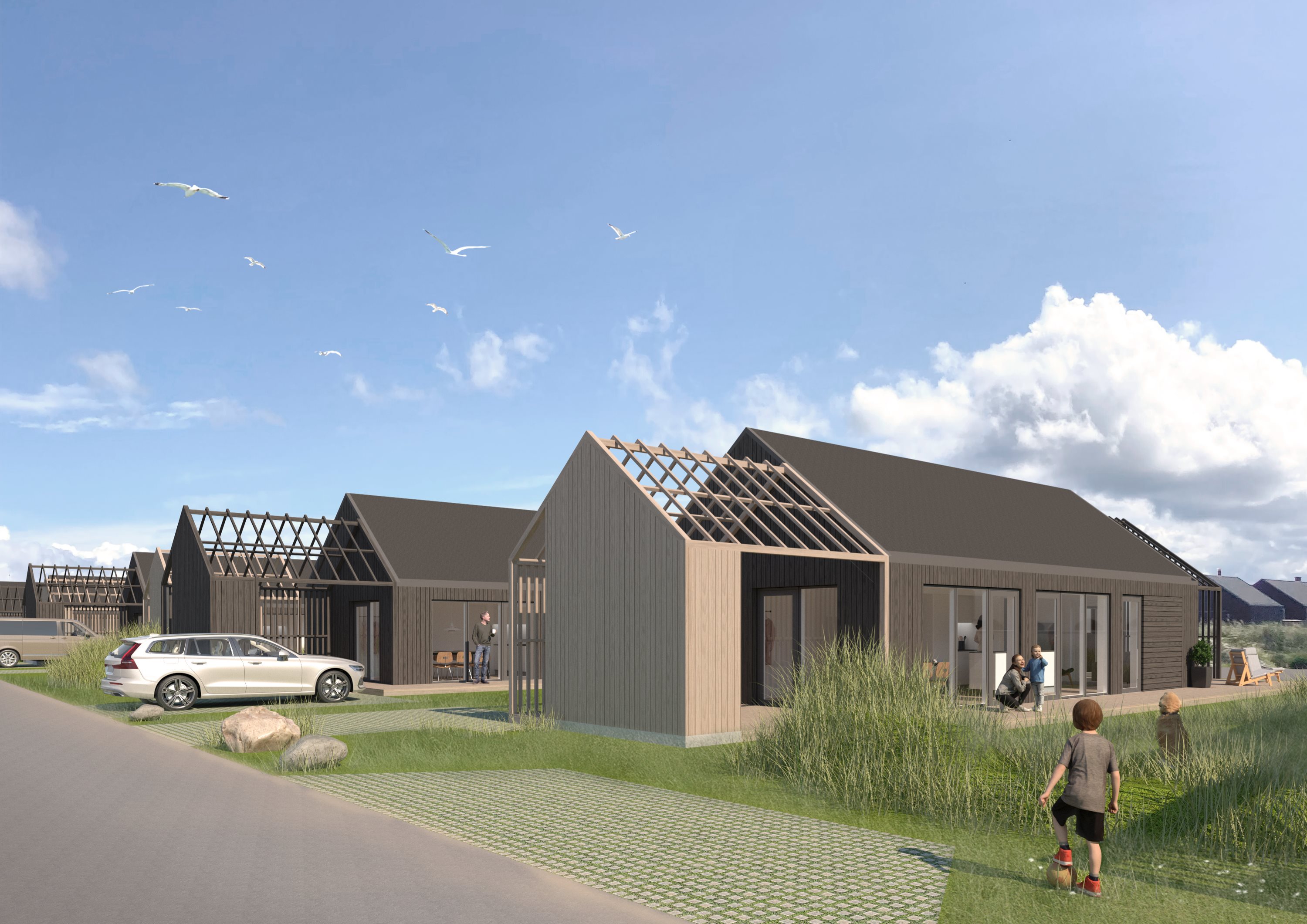 Fremhævet facade billede i fuldskærmstilstand. Billede af Langsand 58 R, 6960 Hvide Sande