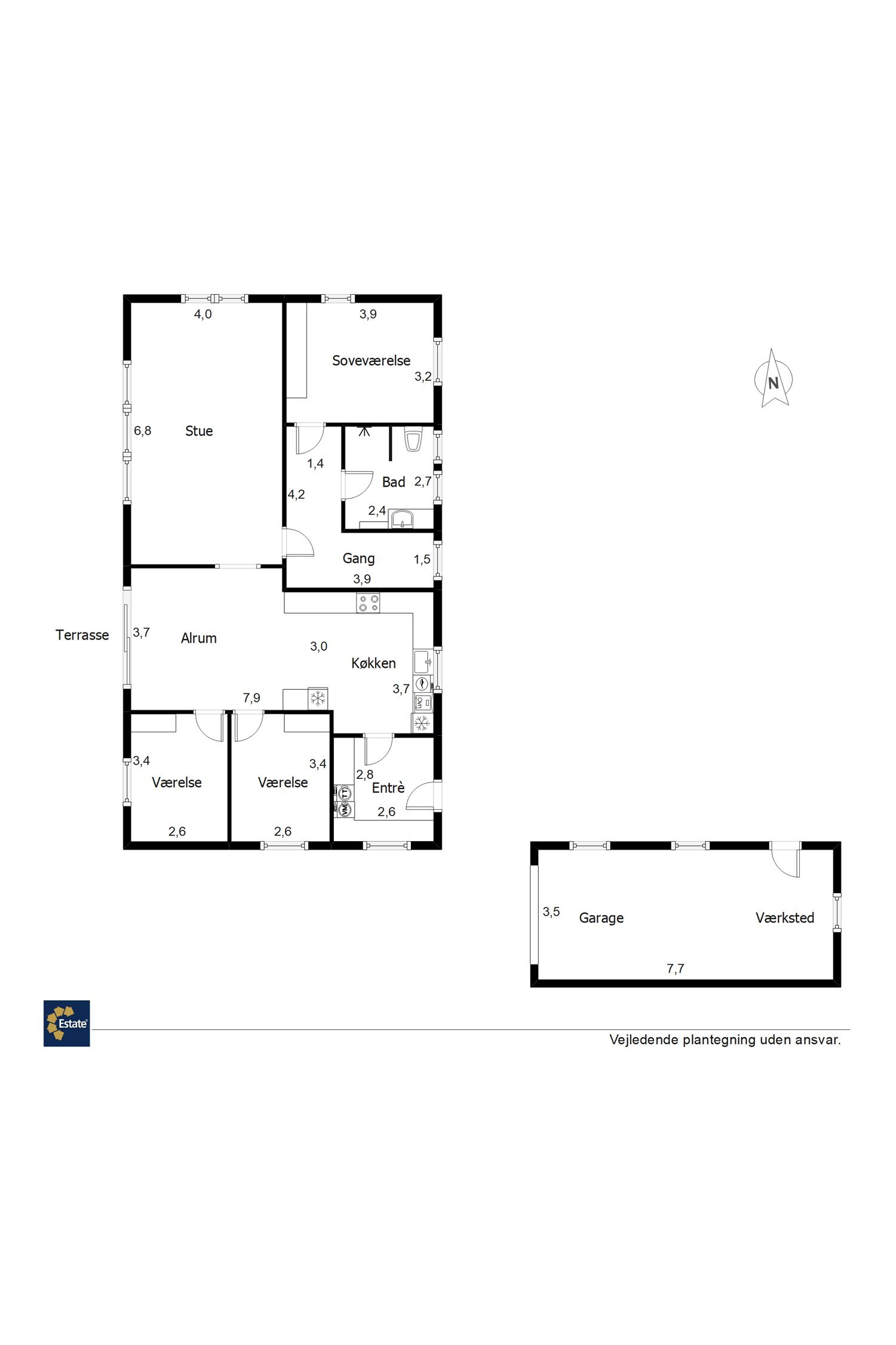 Plantegninger billede af Skjoldbjergvej 6B, 6623 Vorbasse