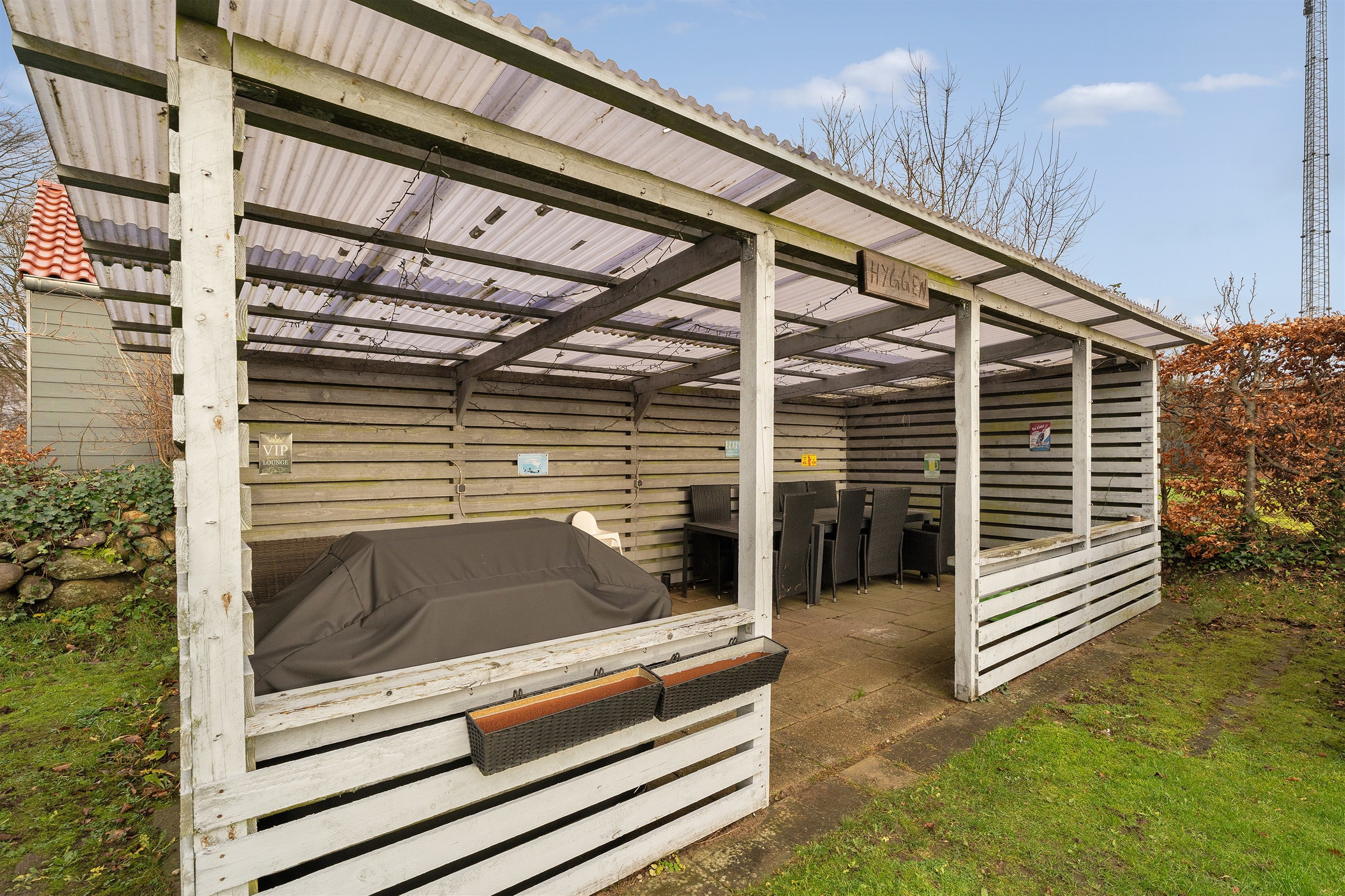 Fremhævet overdækket terrasse billede i fuldskærmstilstand. Billede af Skjoldbjergvej 6B, 6623 Vorbasse