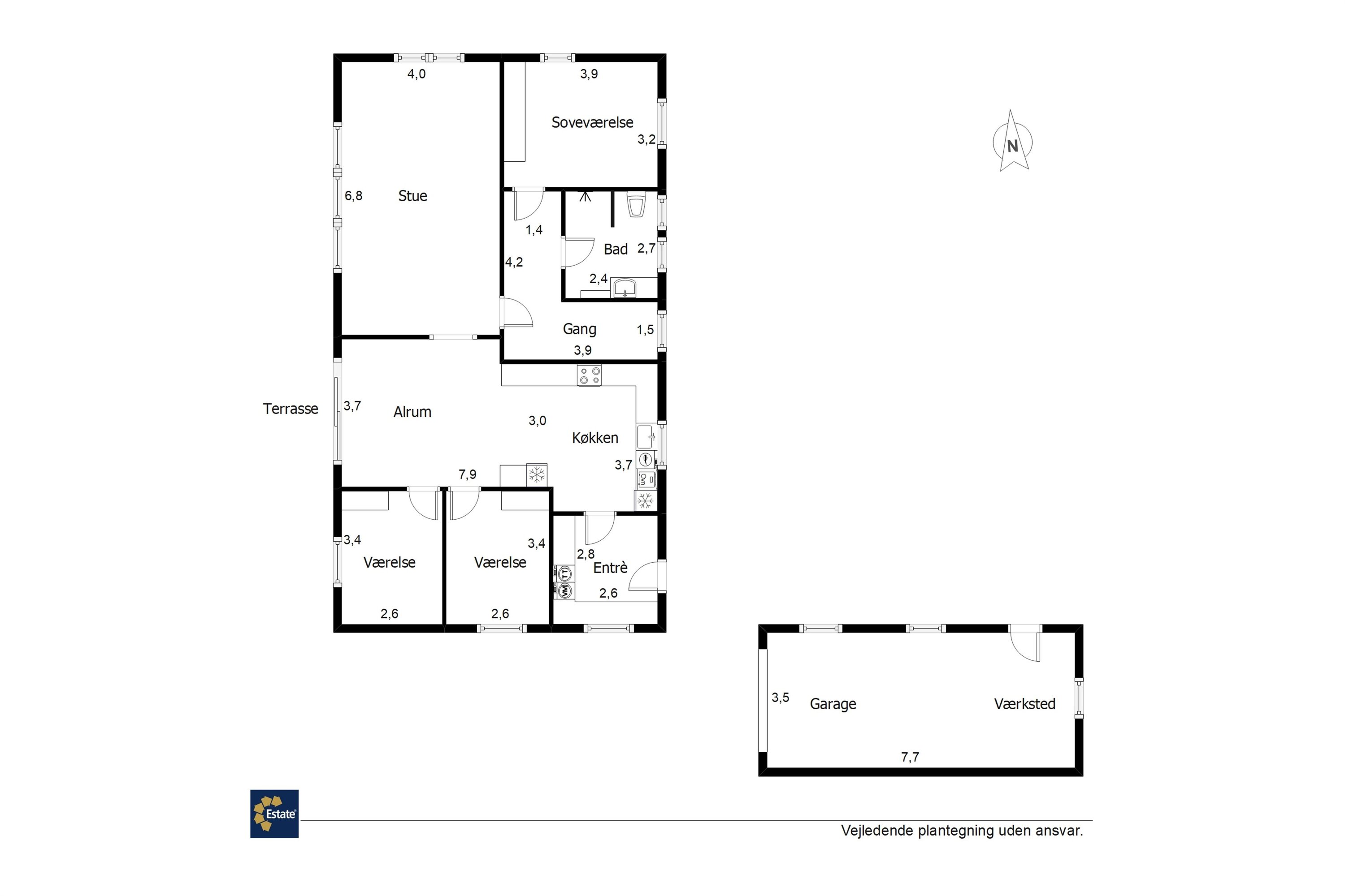 Plantegninger billede af Skjoldbjergvej 6B, 6623 Vorbasse