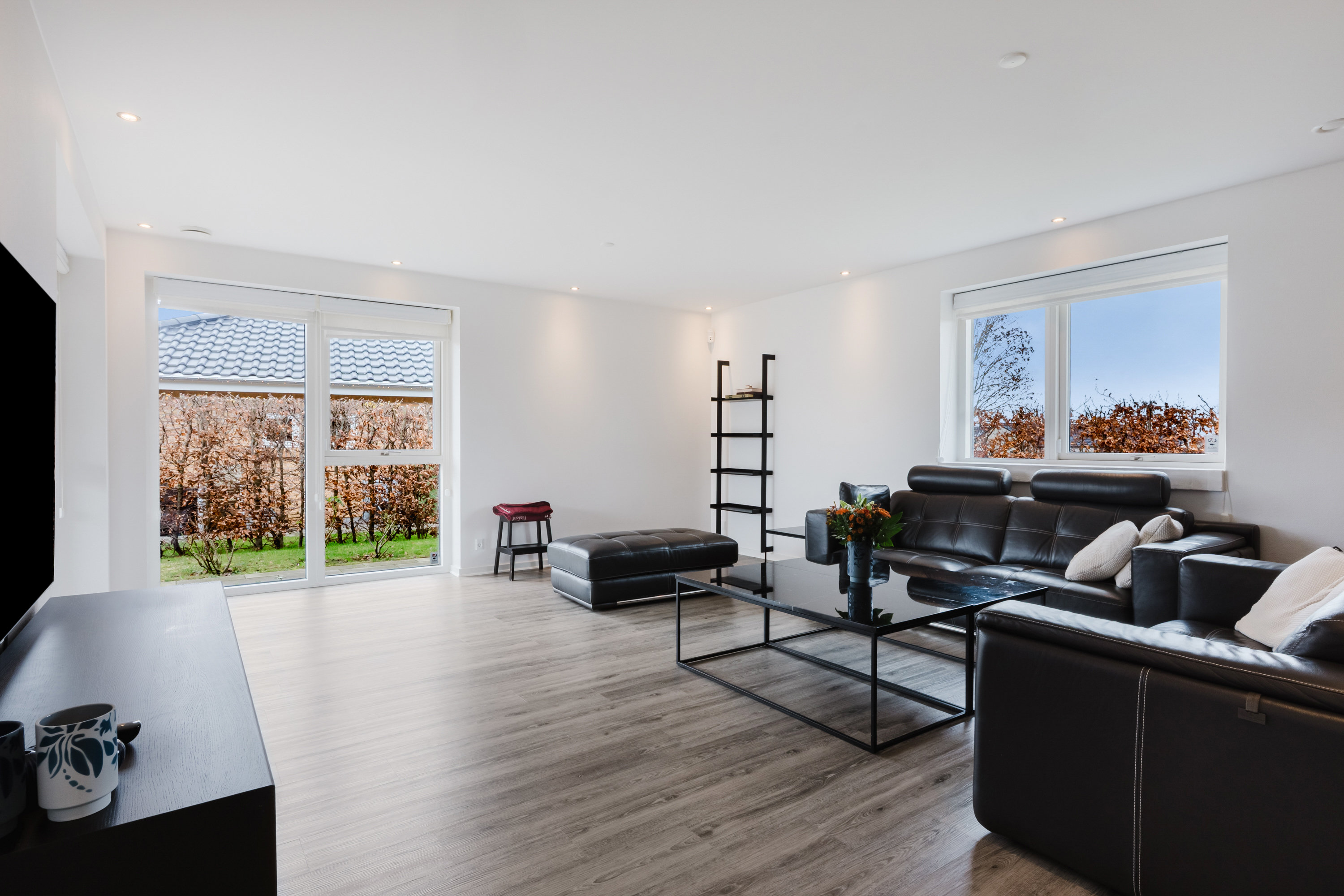 Fremhævet stue billede i fuldskærmstilstand. Billede af Langhuse 23, 5800 Nyborg