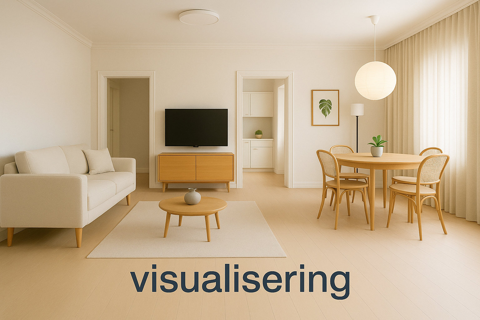 Ejerlejlighed: Stuen - visualisering  på Skovkrogen 7, st.. mf., 2920 Charlottenlund