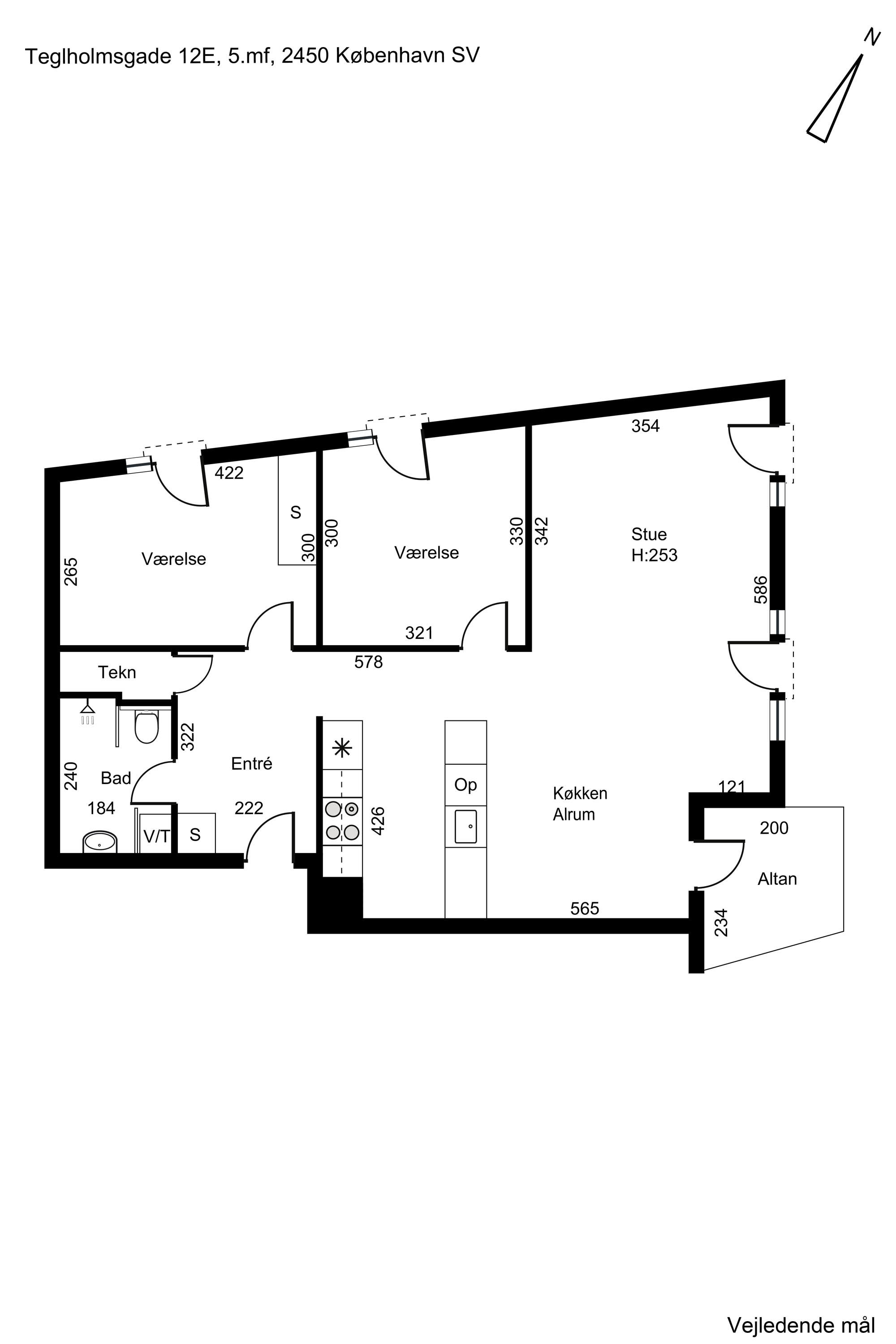 Plantegninger billede af Teglholmsgade 12E, 5. mf., 2450 København SV