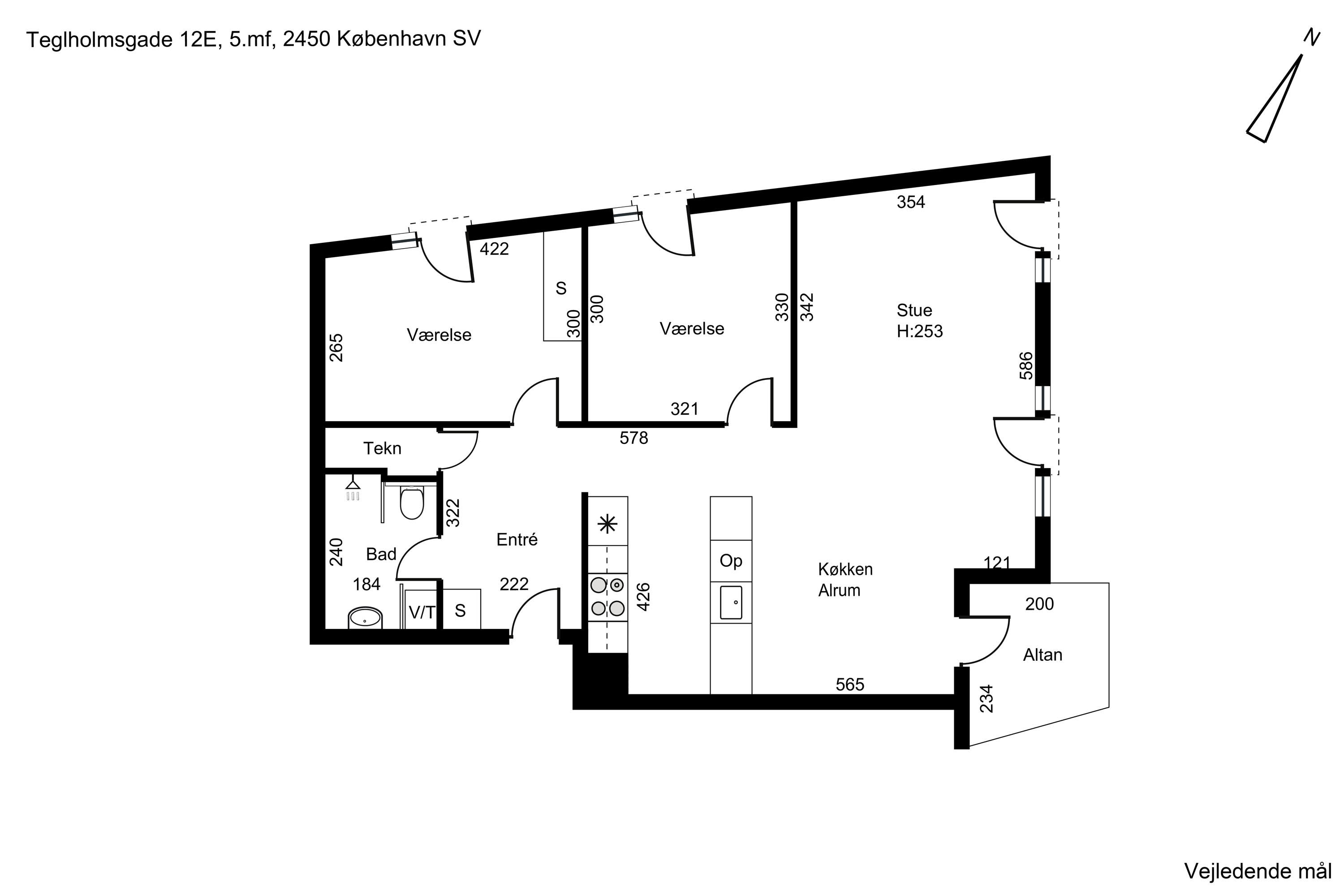 Plantegninger billede af Teglholmsgade 12E, 5. mf., 2450 København SV