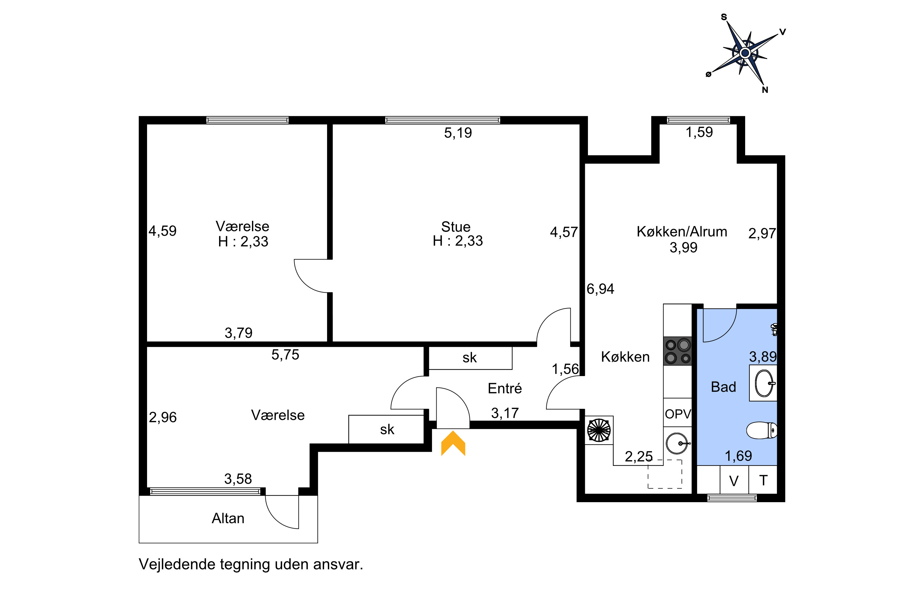 Plantegninger billede af Smøgen 1, 1. tv., 6950 Ringkøbing