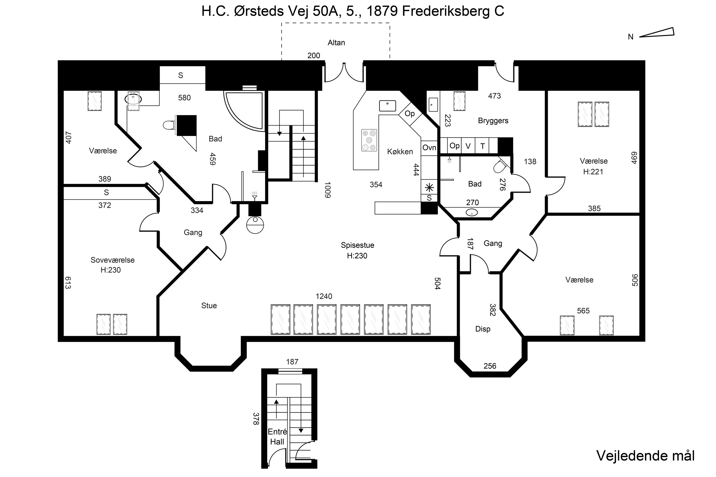 Plantegninger billede af H.C. Ørsteds Vej 50A, 5., 1879 Frederiksberg C