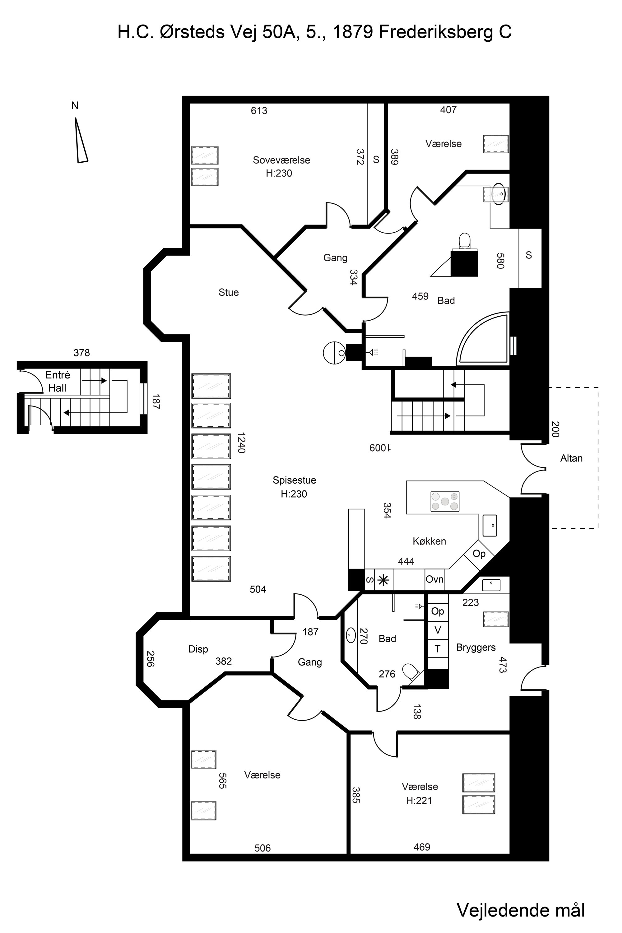 Plantegninger billede af H.C. Ørsteds Vej 50A, 5., 1879 Frederiksberg C