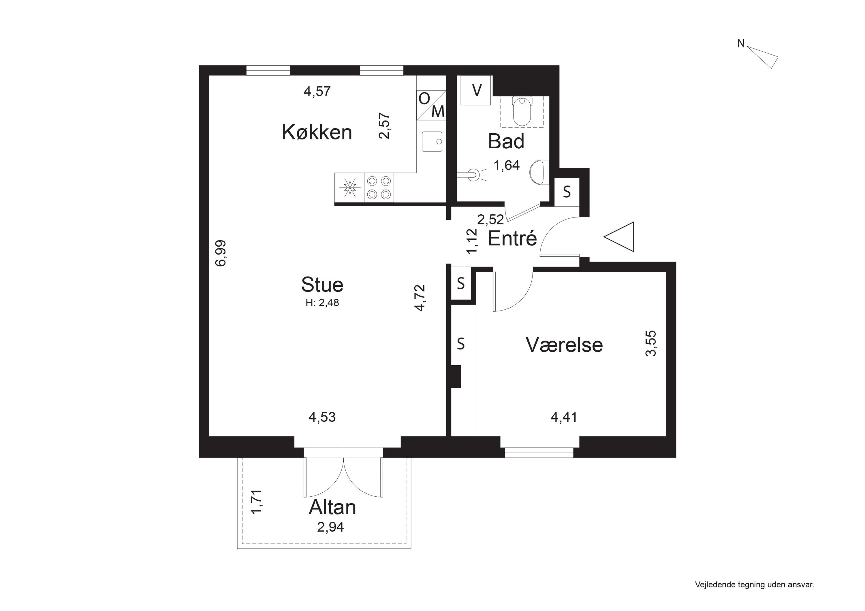 Plantegninger billede af Frederiksborgvej 13, 5. th., 2400 København NV