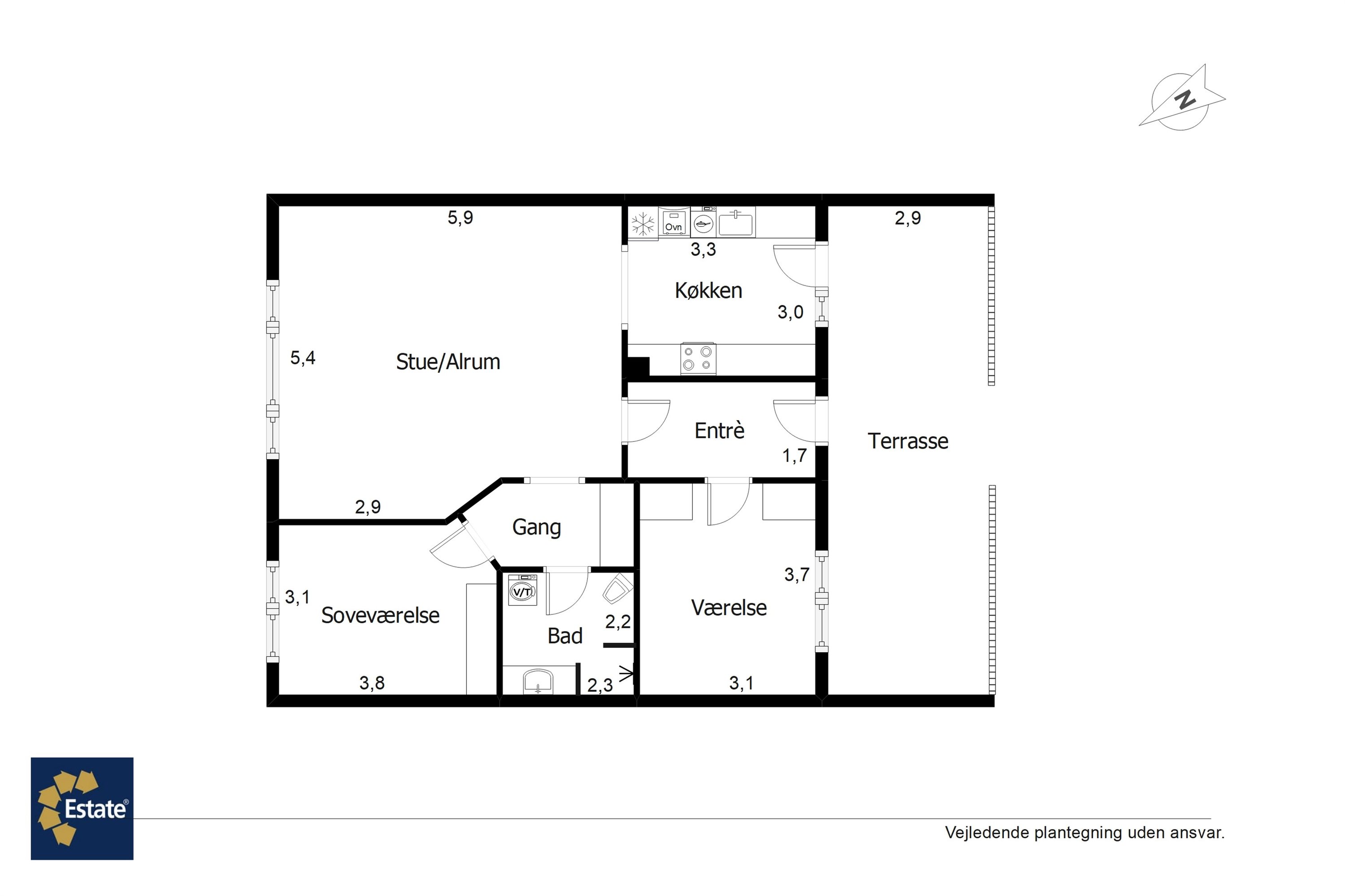 Plantegninger billede af Østergade 20, 3. 20., 6700 Esbjerg
