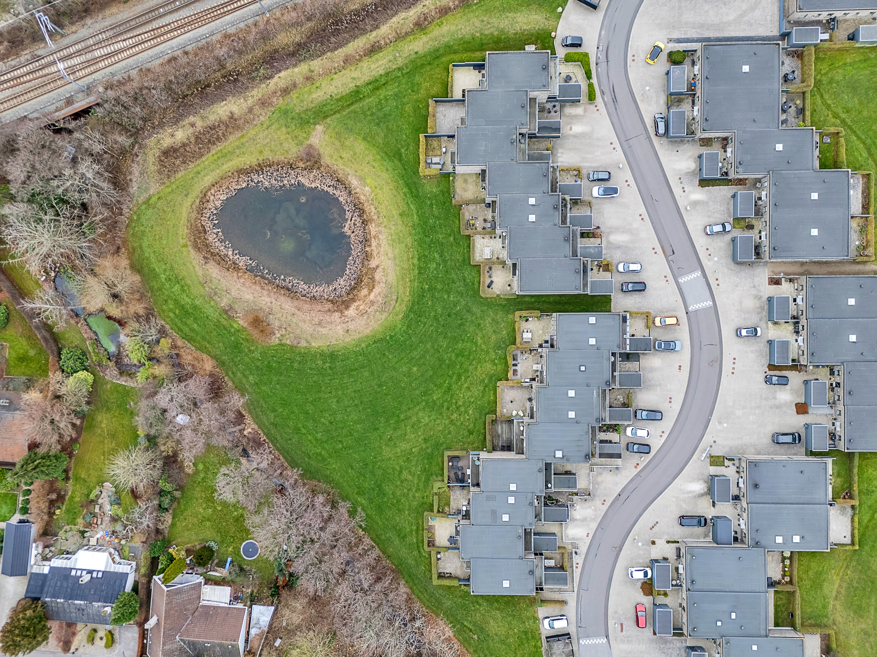 Fremhævet luftfoto billede i fuldskærmstilstand. Billede af Grønnehaven 9, 8520 Lystrup