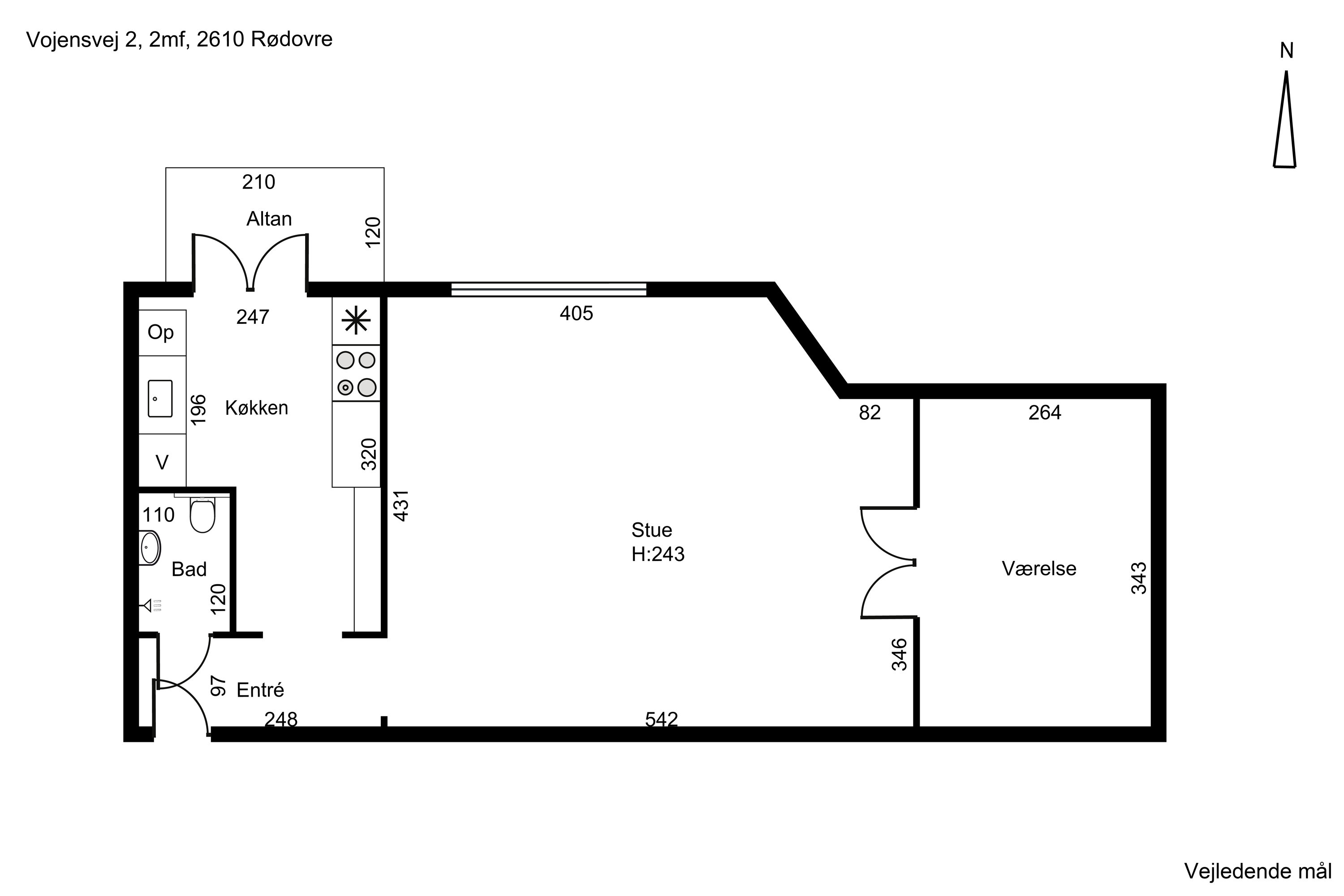 Plantegninger billede af Vojensvej 2, 2. mf., 2610 Rødovre