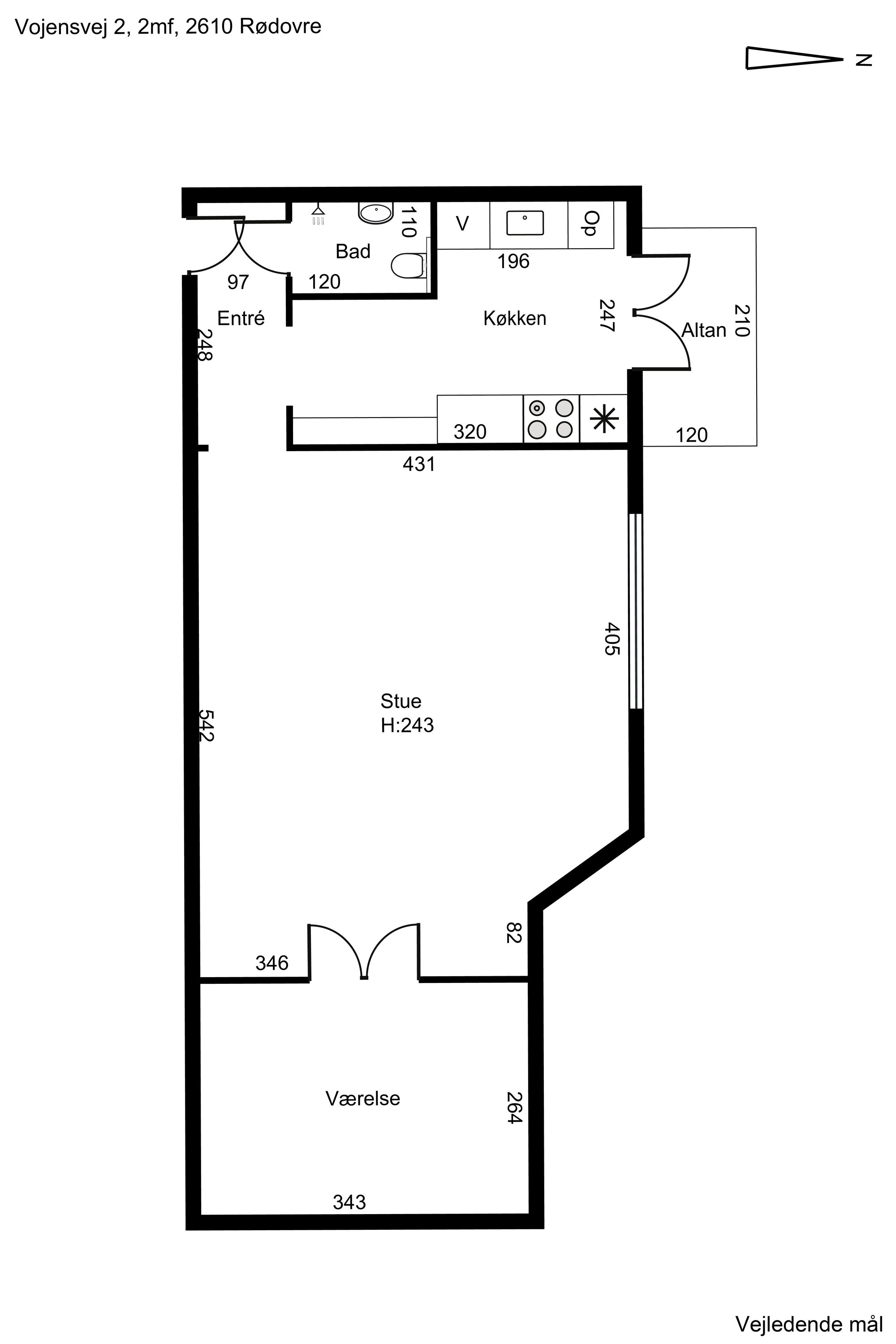 Plantegninger billede af Vojensvej 2, 2. mf., 2610 Rødovre