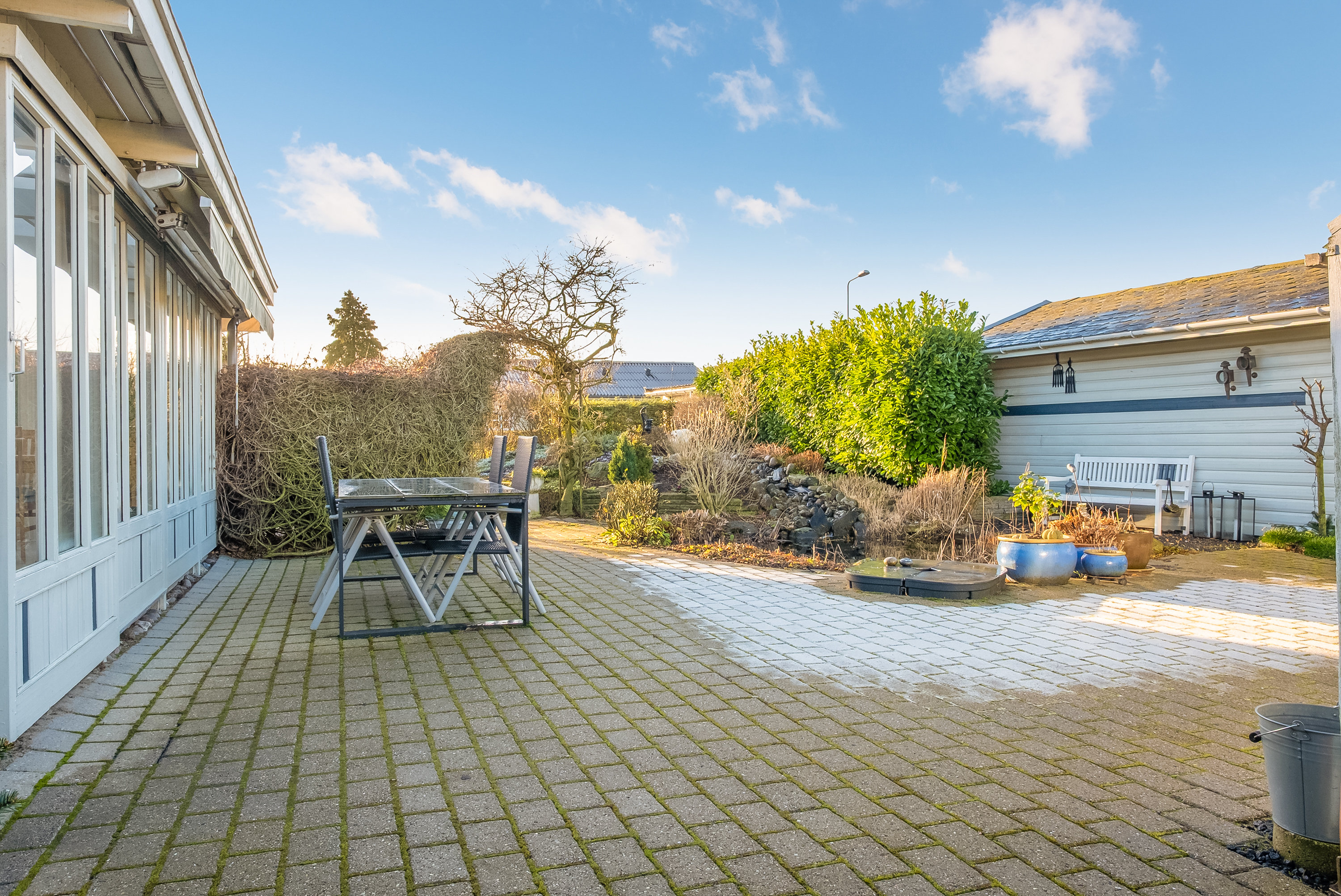 Fremhævet terrasse billede i fuldskærmstilstand. Billede af Rugmarksvej 1, 5800 Nyborg