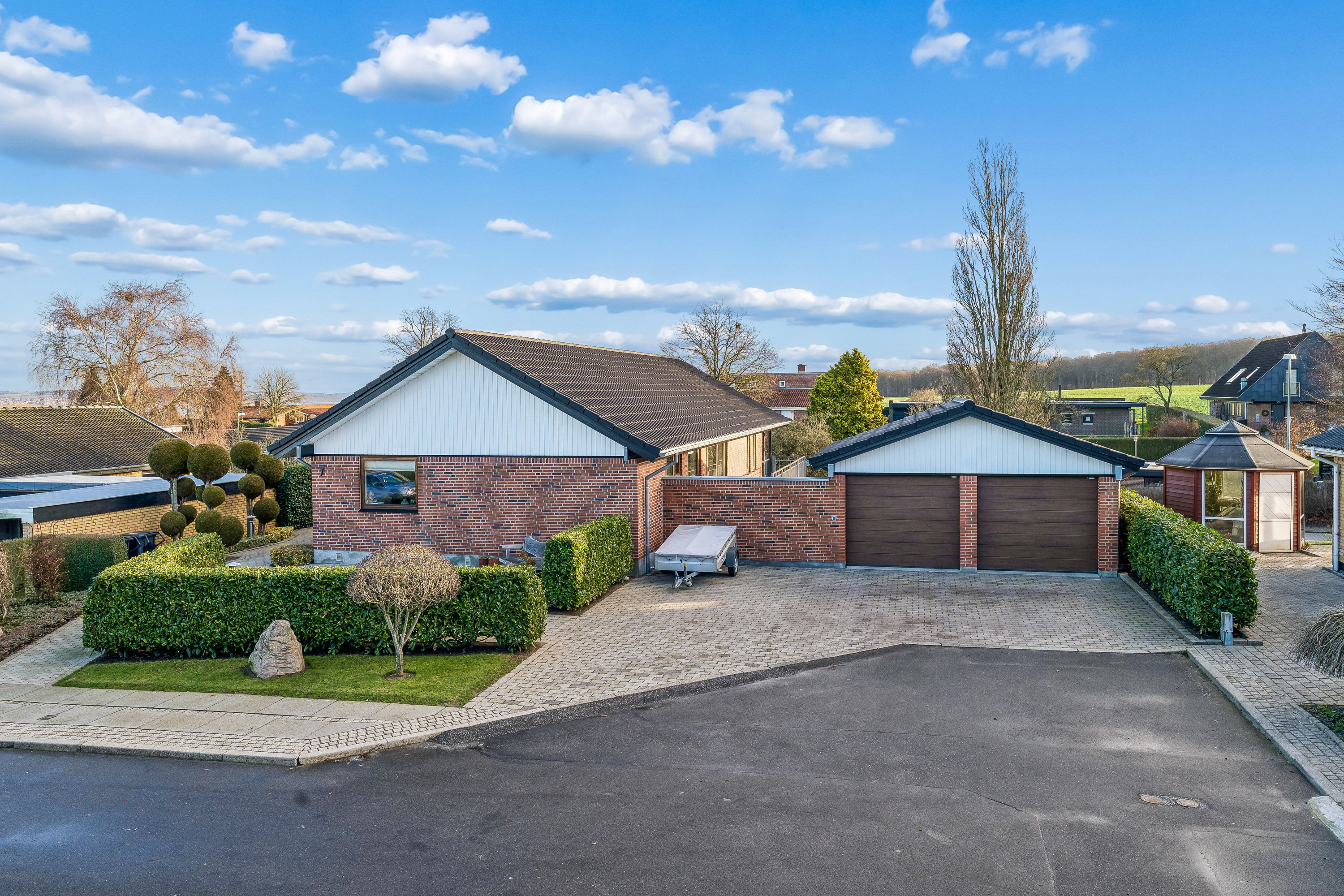 Villa: Facade på Højvangen 7, 8700 Horsens