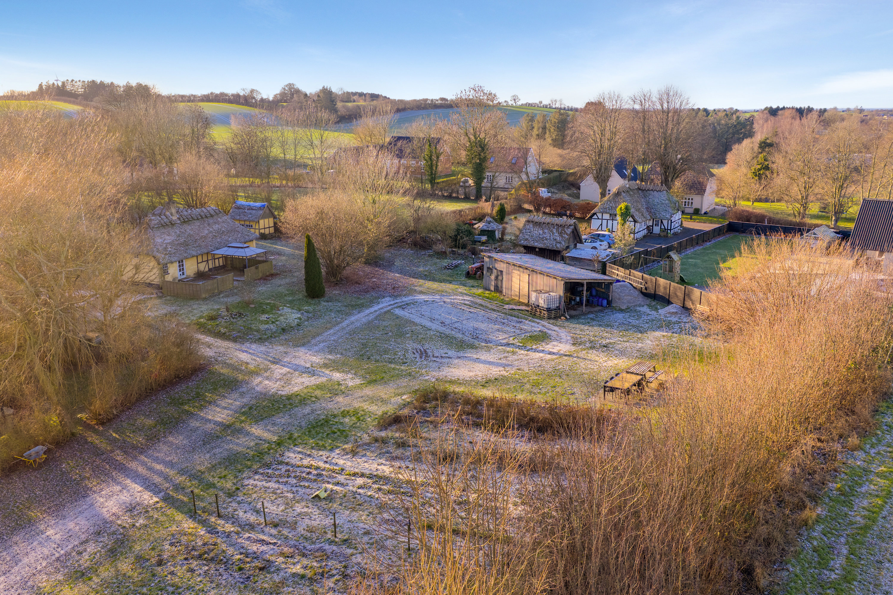 Fremhævet luftfoto billede i fuldskærmstilstand. Billede af Vedtoftevej 8, Vedtofte, 5620 Glamsbjerg