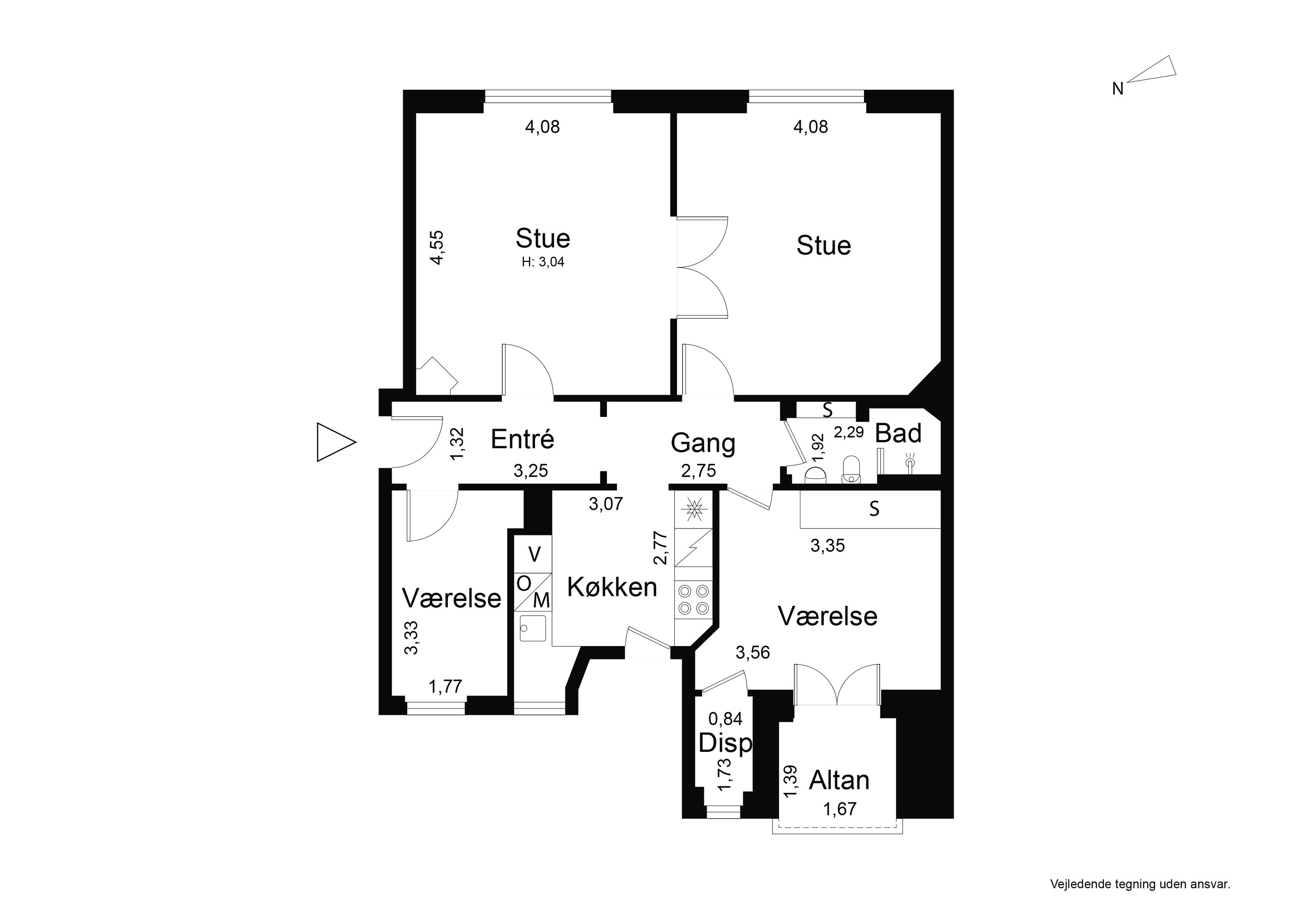 Plantegninger billede af H.C. Ørsteds Vej 33, 2. th., 1879 Frederiksberg C
