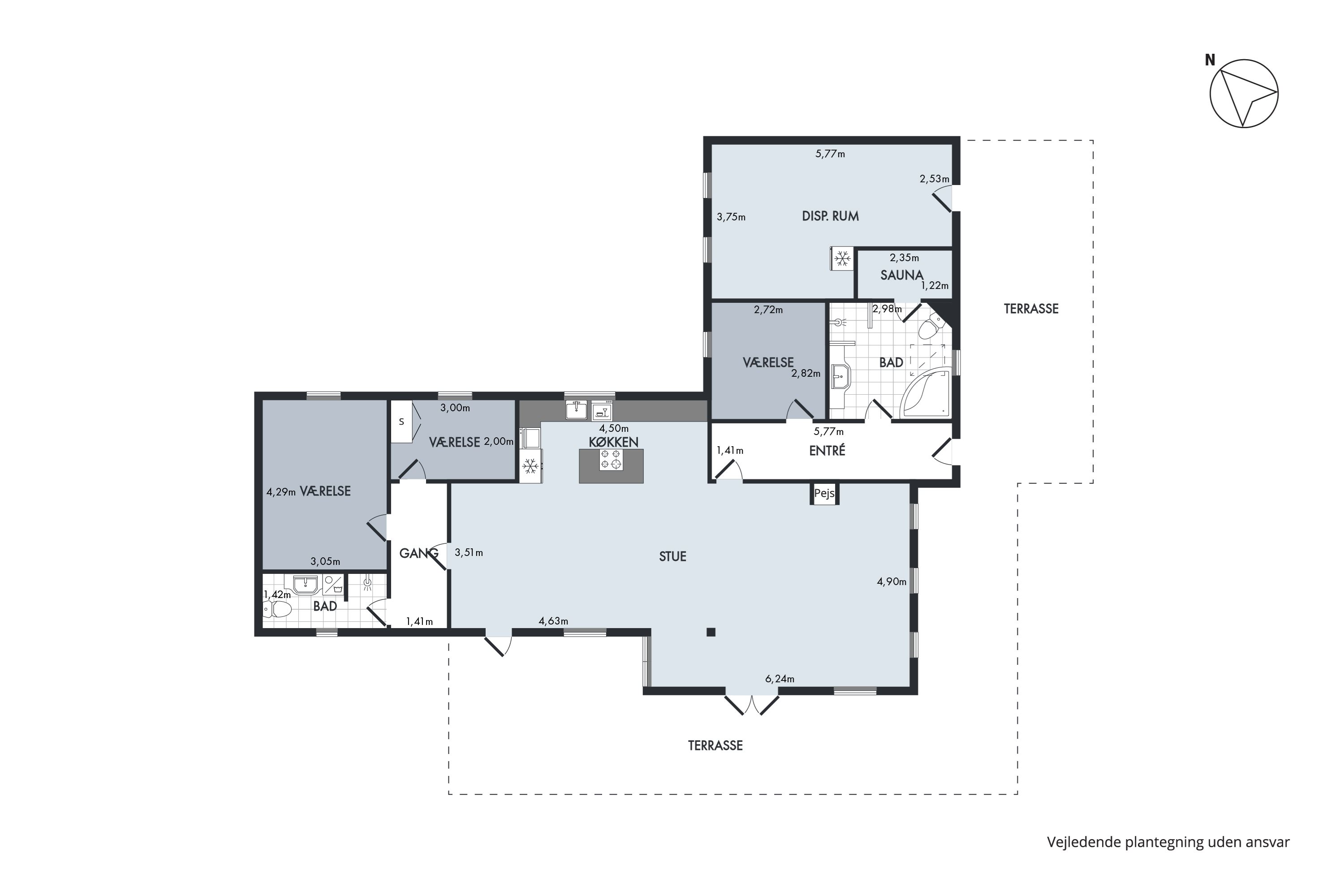Plantegninger billede af Bjerregårdsvej 225, Bjerregaard, 6960 Hvide Sande