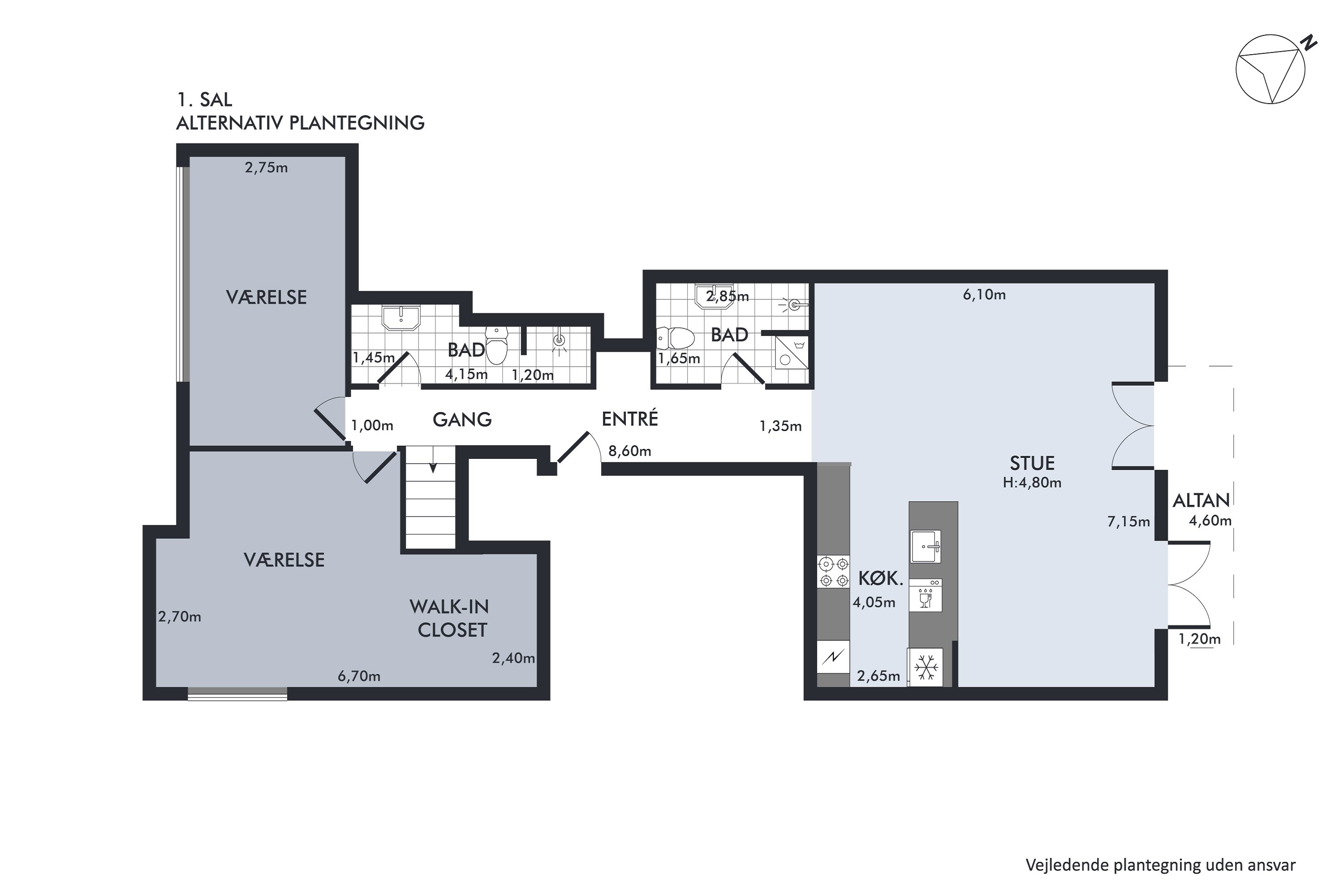 Plantegninger billede af Klerkegade 2C, 1. th., 1308 København K
