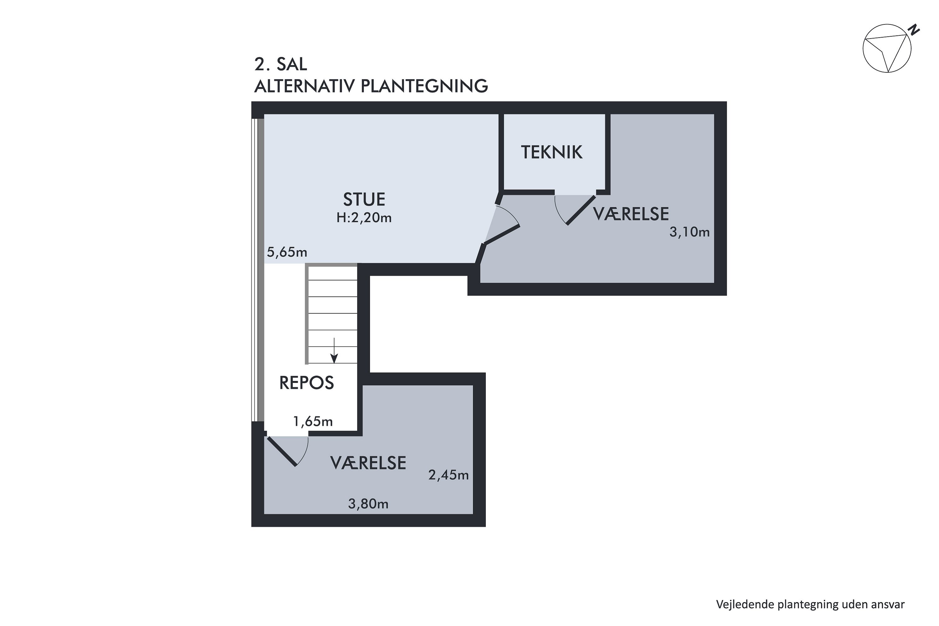 Plantegninger billede af Klerkegade 2C, 1. th., 1308 København K