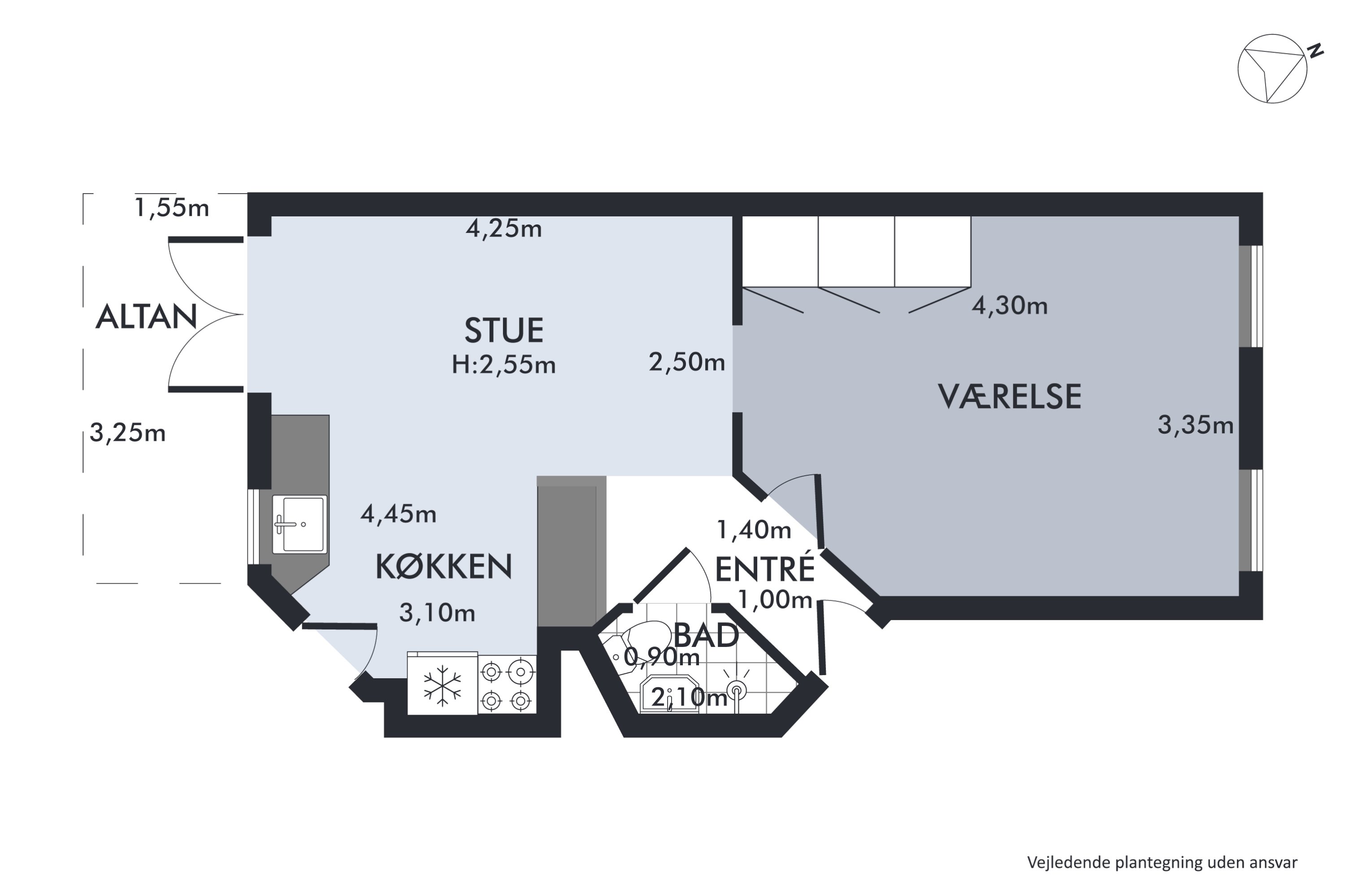 Plantegninger billede af Turesensgade 9, 4. th., 1368 København K