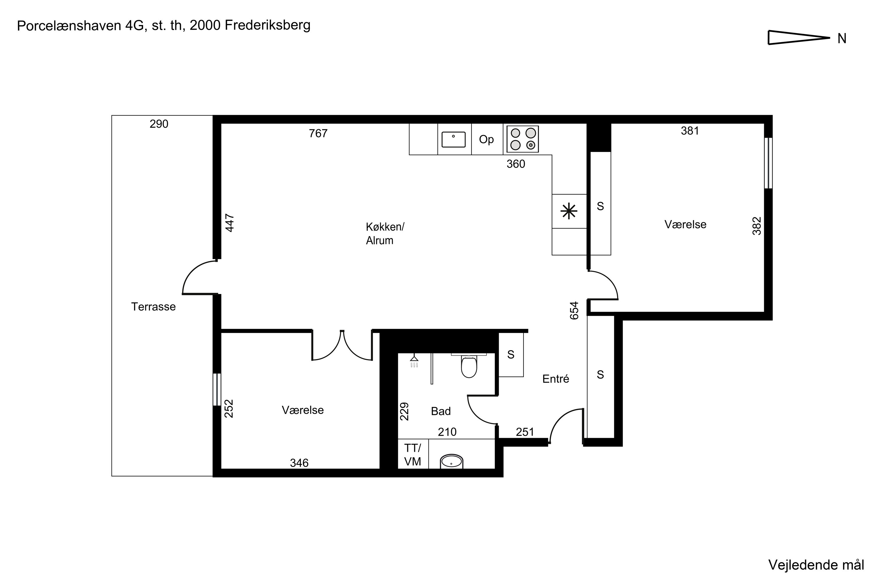 Plantegninger billede af Porcelænshaven 4G, st.. th., 2000 Frederiksberg