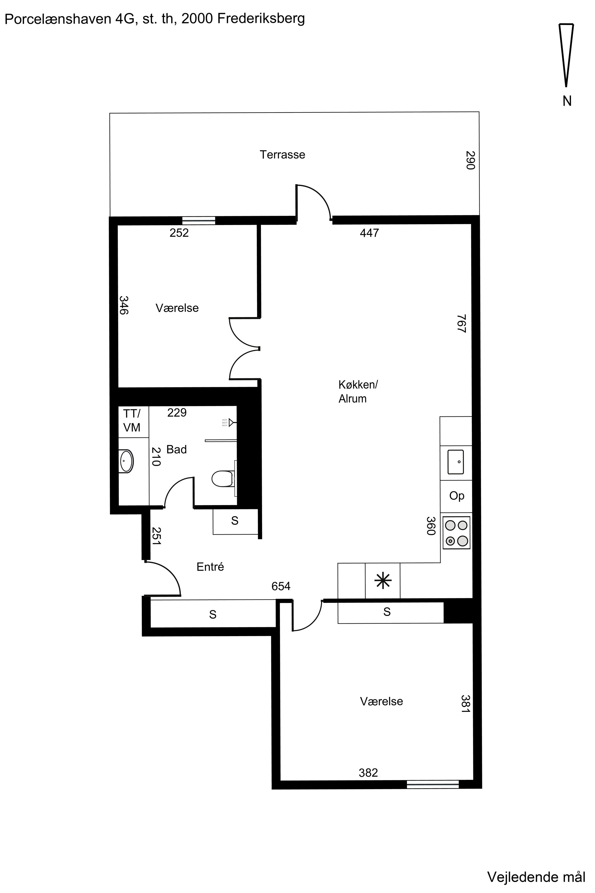 Plantegninger billede af Porcelænshaven 4G, st.. th., 2000 Frederiksberg