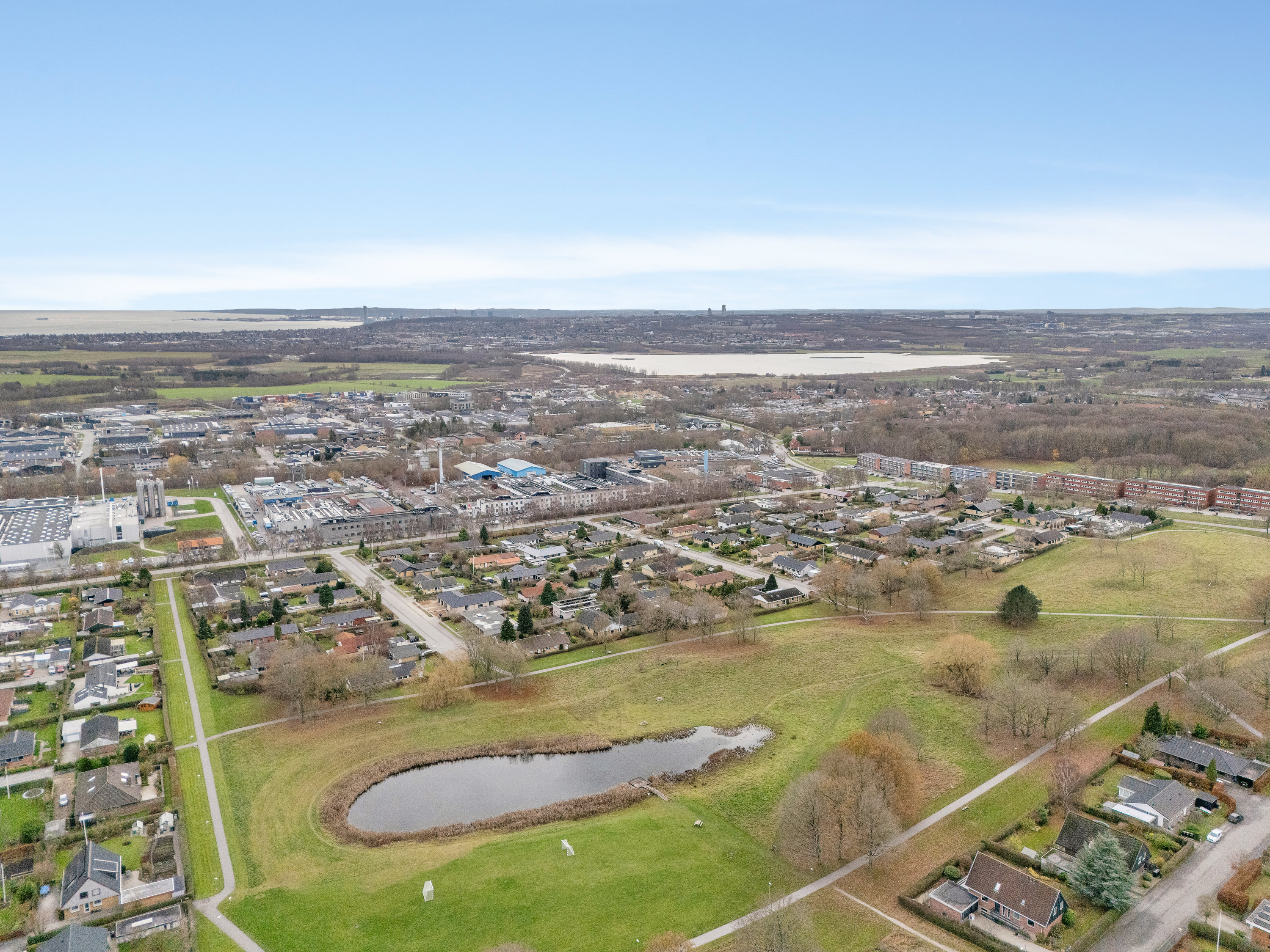 Fremhævet luftfoto billede i fuldskærmstilstand. Billede af Havremarken 5, 8520 Lystrup