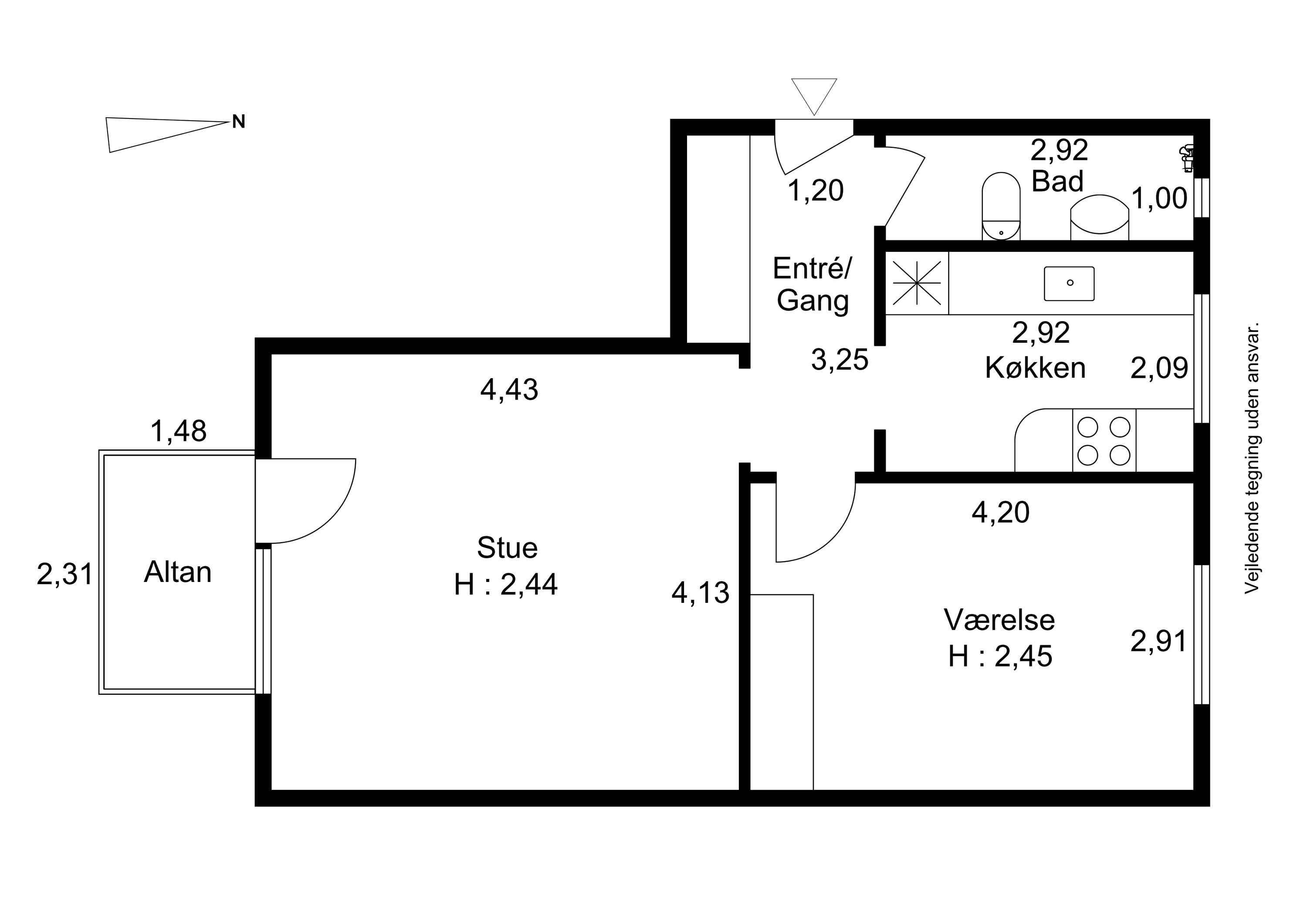 Plantegninger billede af Skovbrynet 1, st.. tv., 4681 Herfølge