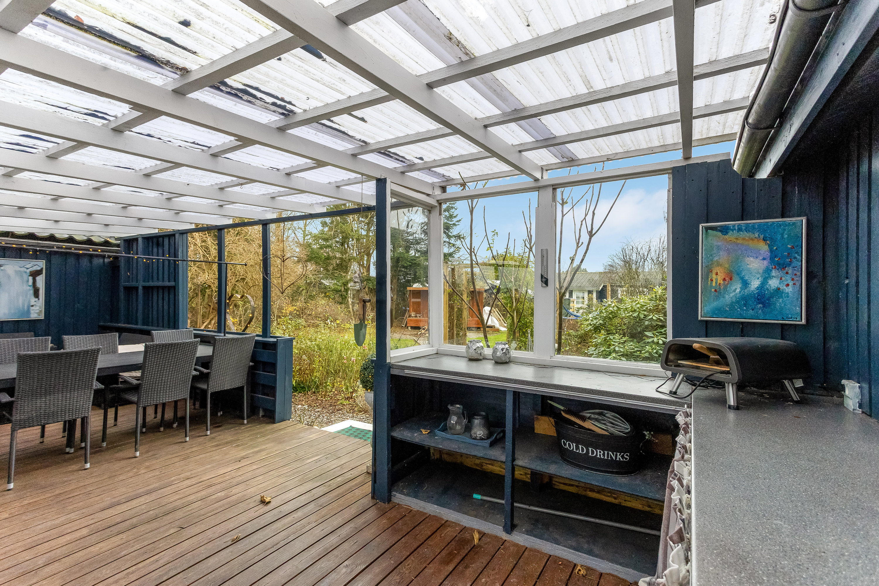 Fremhævet overdækket terrasse billede i fuldskærmstilstand. Billede af Fortunavej 36, Næsby, 4900 Nakskov