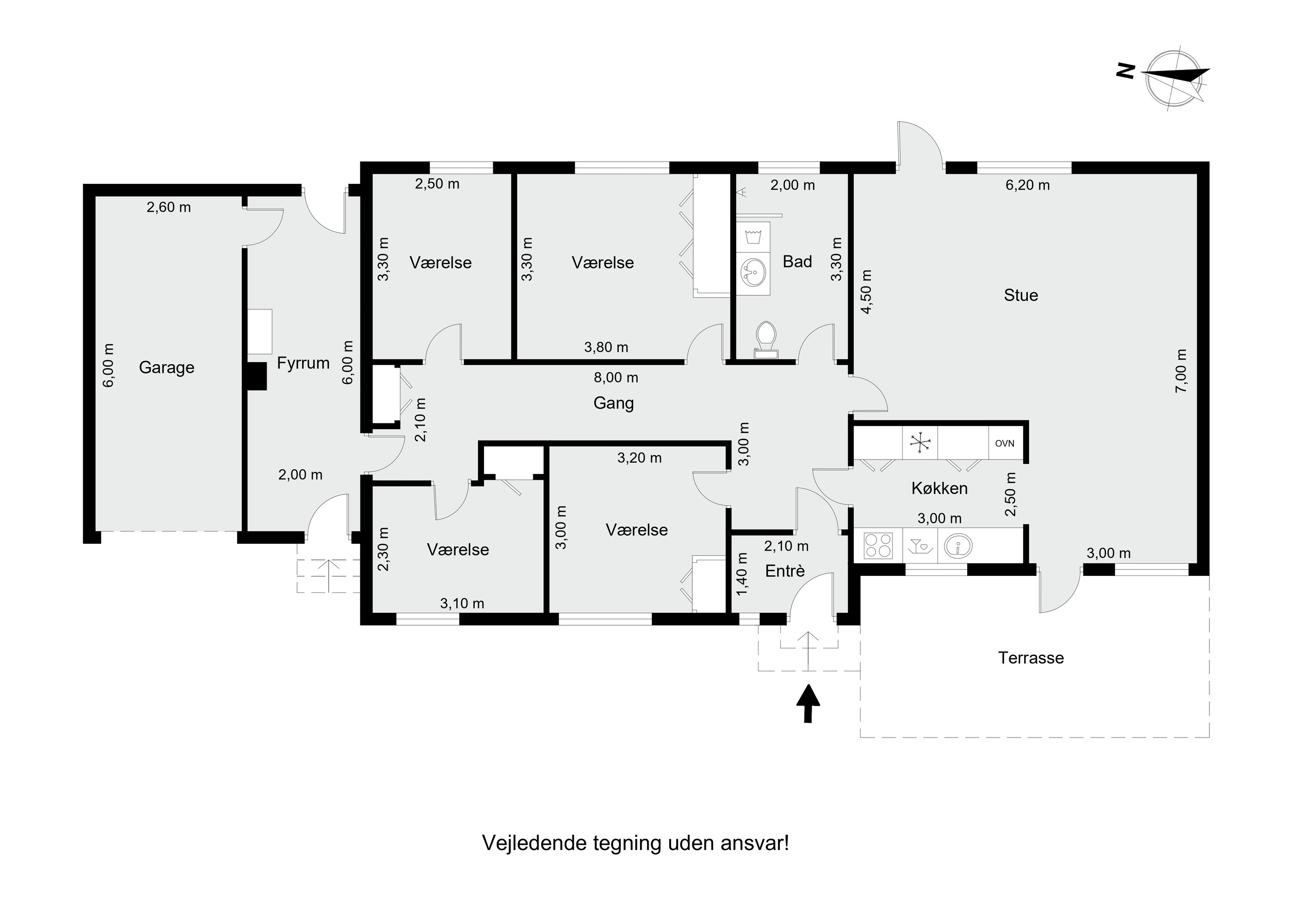 Plantegninger billede af Nybrovej 8, Thorsager, 8830 Tjele