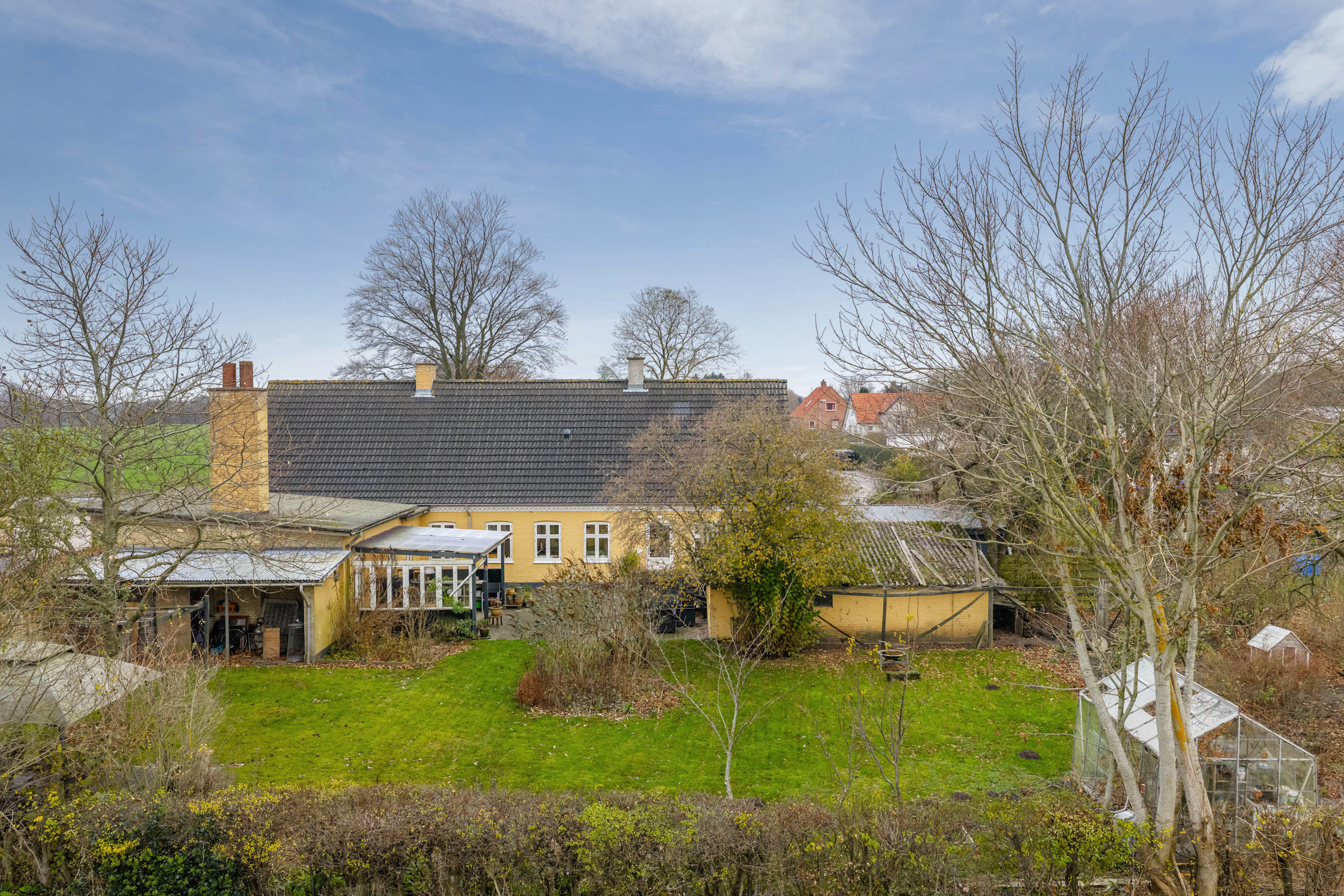 Fremhævet luftfoto billede i fuldskærmstilstand. Billede af Odensevej 56, Hjulby, 5800 Nyborg