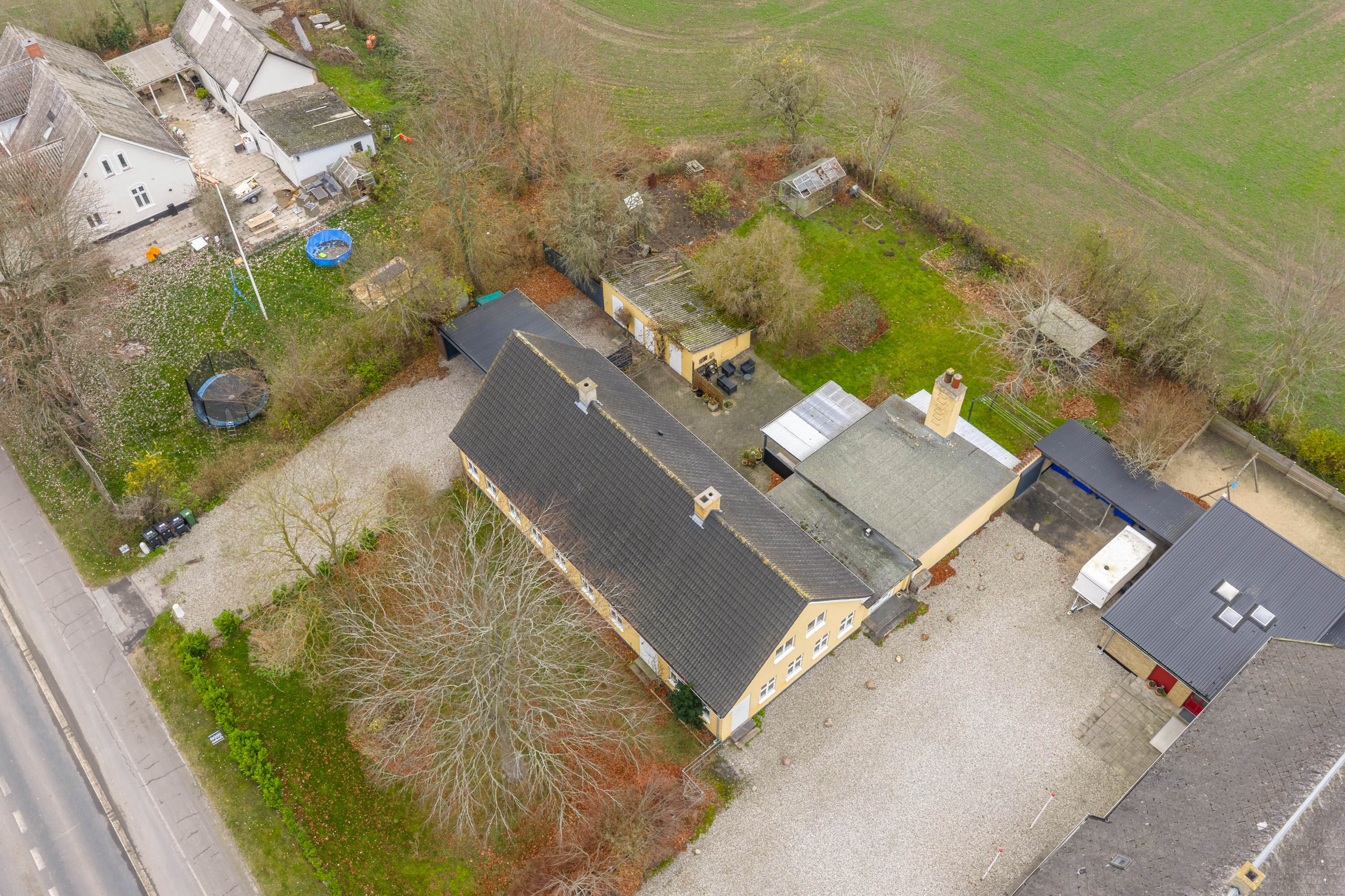 Fremhævet luftfoto billede i fuldskærmstilstand. Billede af Odensevej 56, Hjulby, 5800 Nyborg