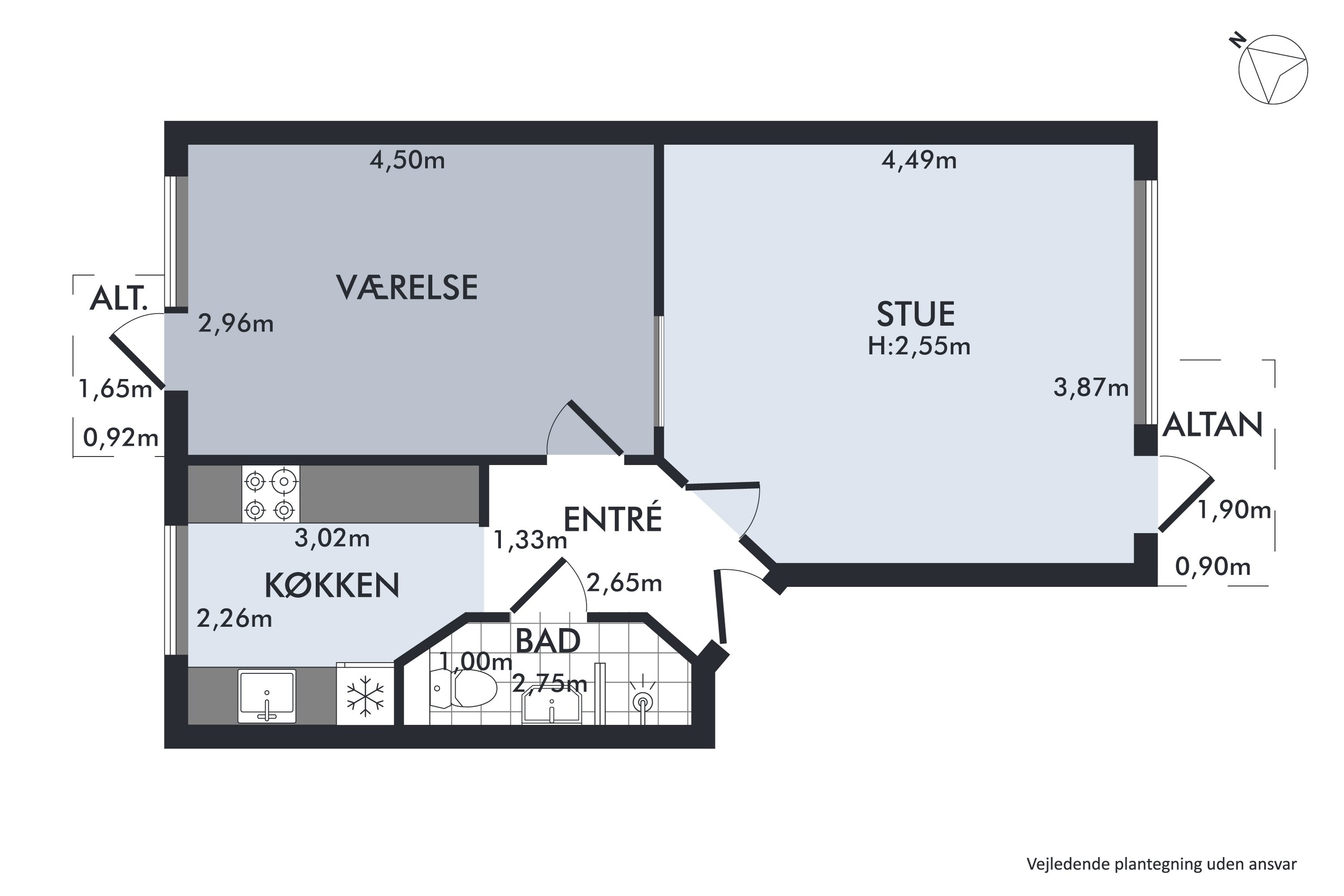 Plantegninger billede af Frankrigsgade 31, 3. th., 2300 København S