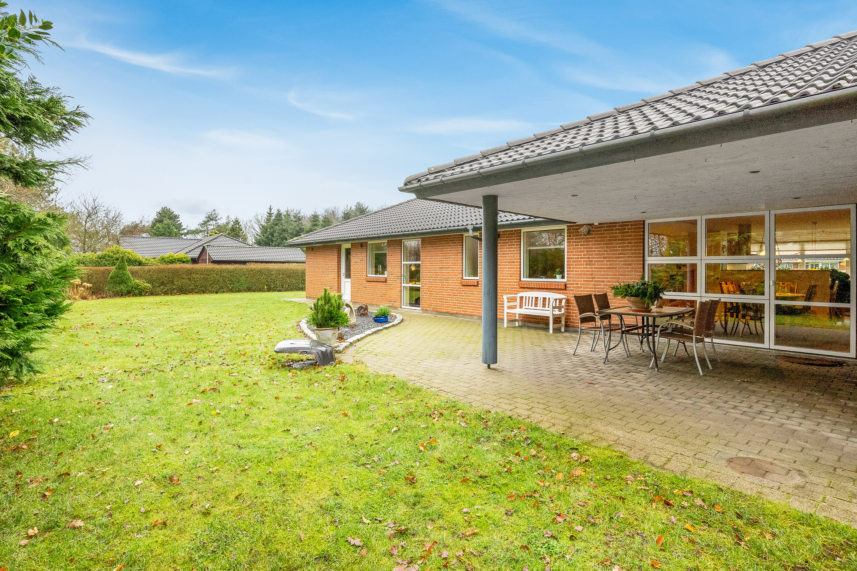 Fremhævet overdækket terrasse billede i fuldskærmstilstand. Billede af Hyldevej 9, 7570 Vemb