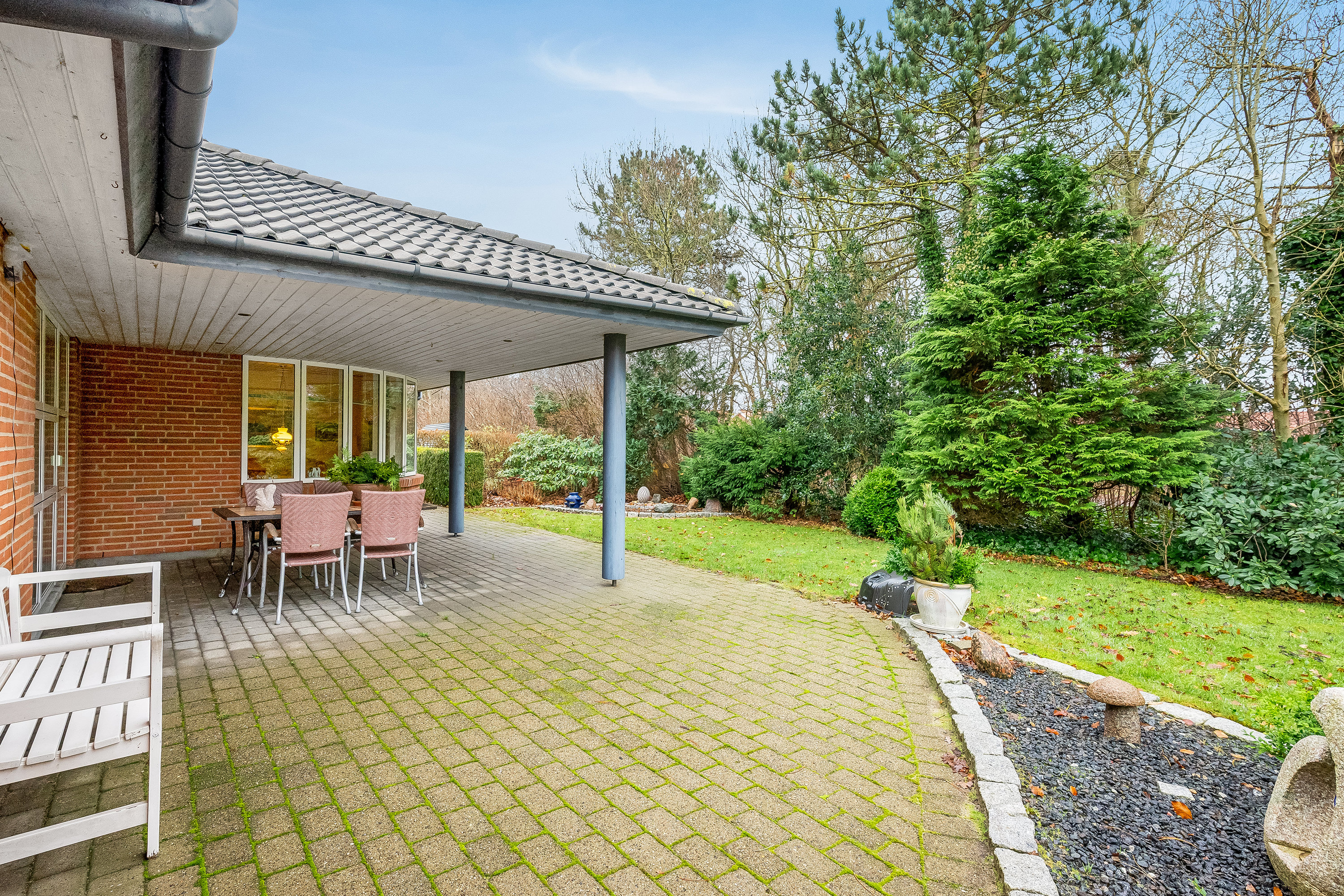 Fremhævet terrasse billede i fuldskærmstilstand. Billede af Hyldevej 9, 7570 Vemb