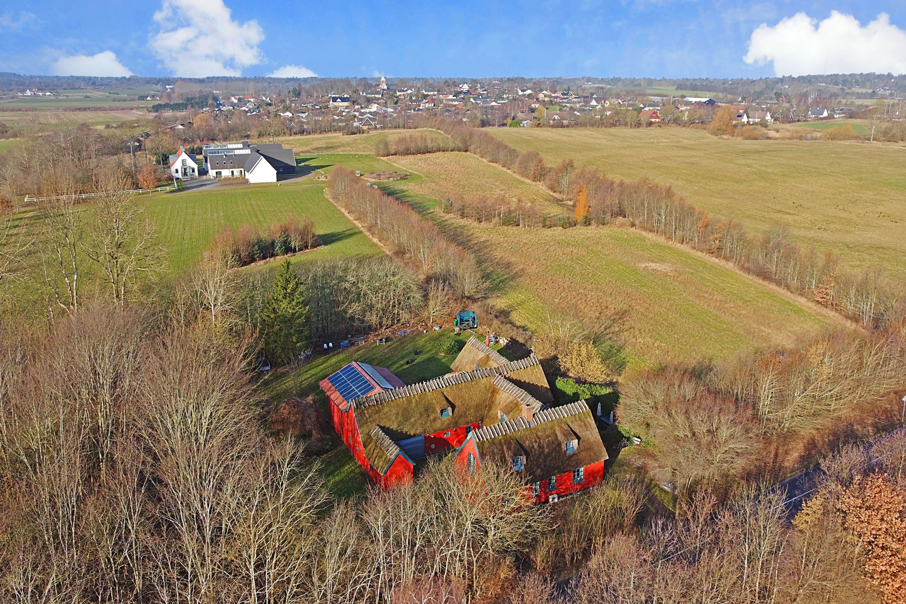 Villa: Luftfoto på Farvergårdsvej 17, 3210 Vejby