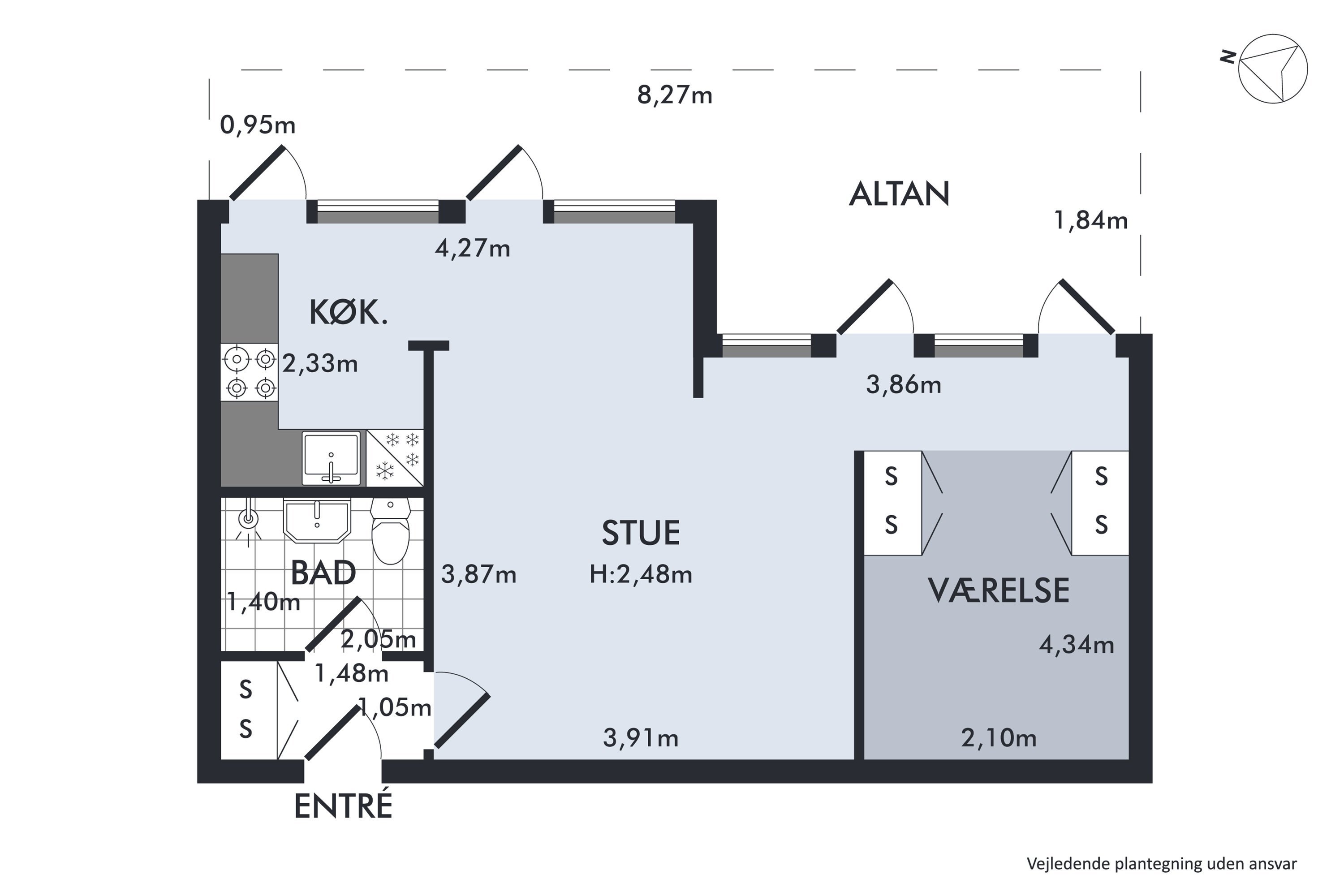 Plantegninger billede af Brannersvej 25, 2. 65., 2920 Charlottenlund
